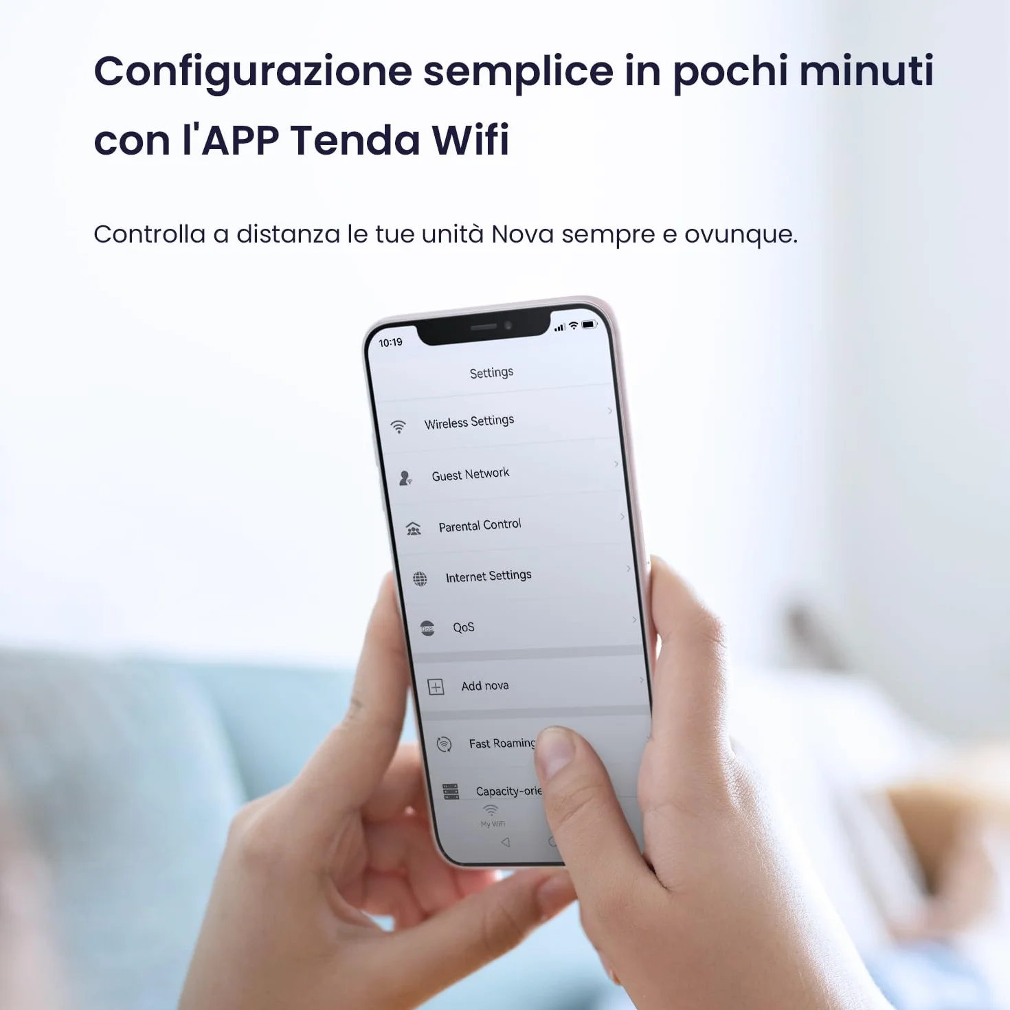 Tenda Nova MW3 WiFi Mesh, AC1200 Dual Band Con Copertura Fino a 200MQ, 2 Porte Fast Ethernet, Roaming Senza Interruzioni, Rete Ospite, Parental Control, Confezione da 2 Pezzi