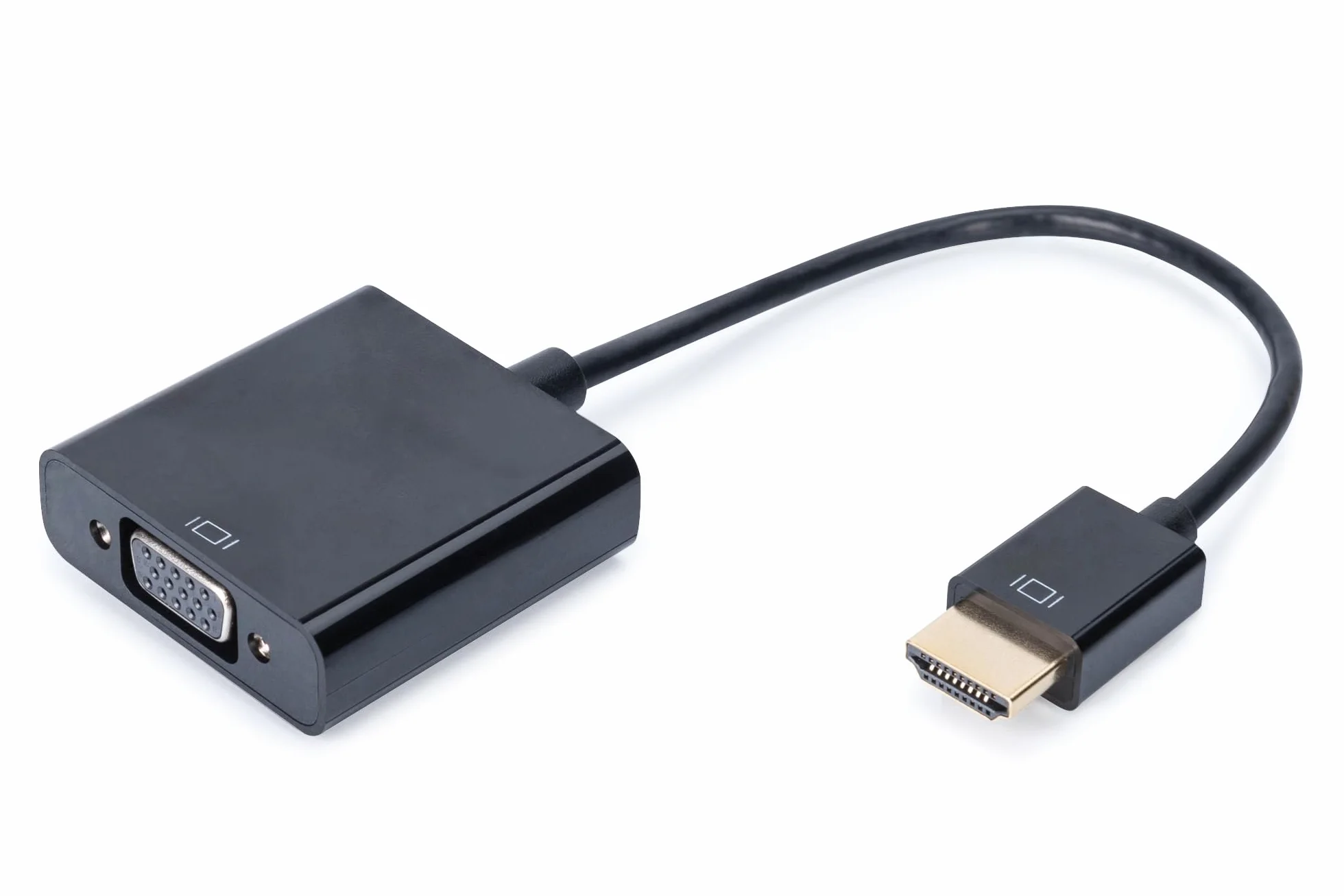 Digitus DA70461 Cavo Adattatore HDMI Maschio-VGA Femmina Cm. 15 con Presa Audio 3,5mm, Nero