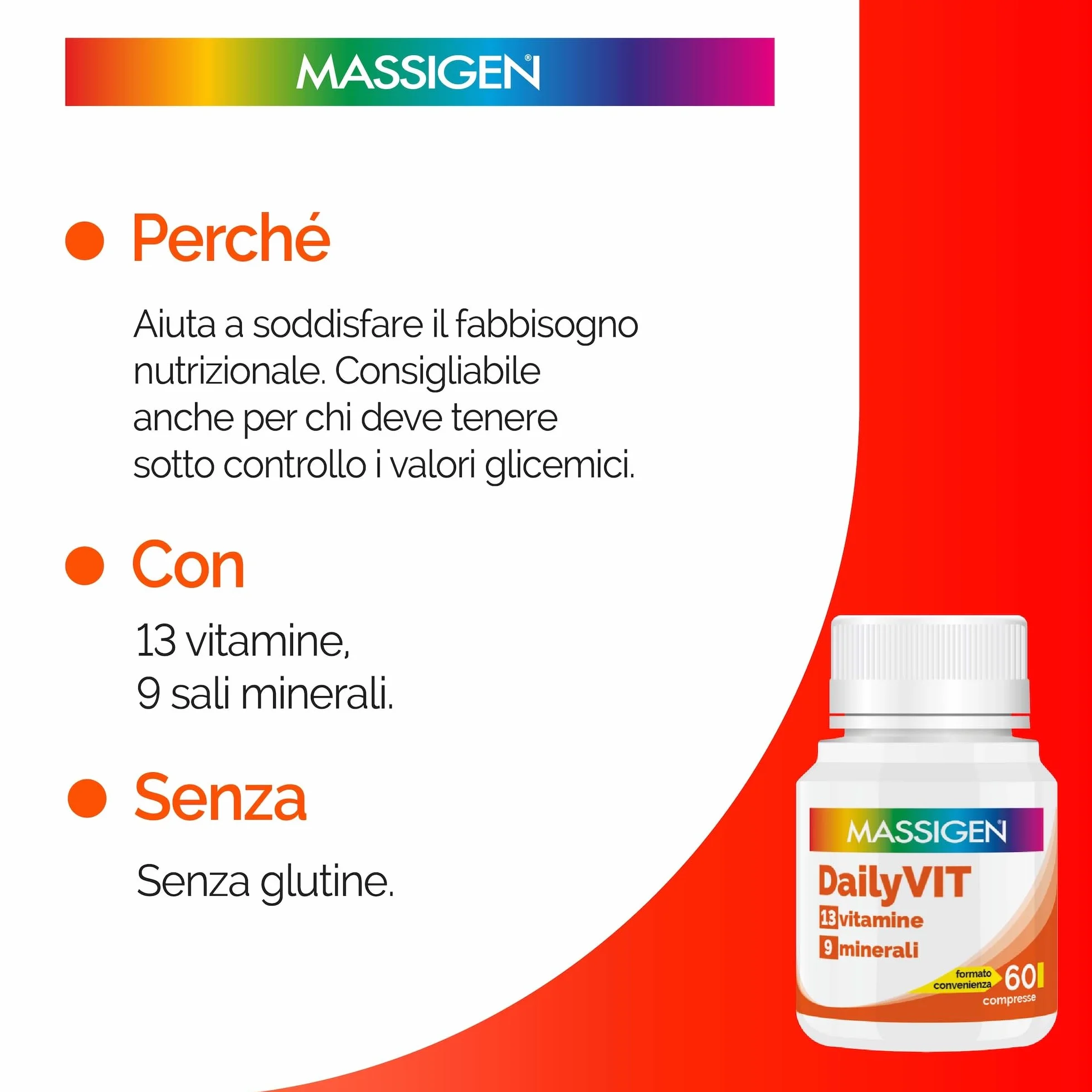 DailiVIT+ Integratore Multivitaminico 13 Vitamine 9 Minerali Supporto Energetico Immunitario 60 Compresse 1.2 g