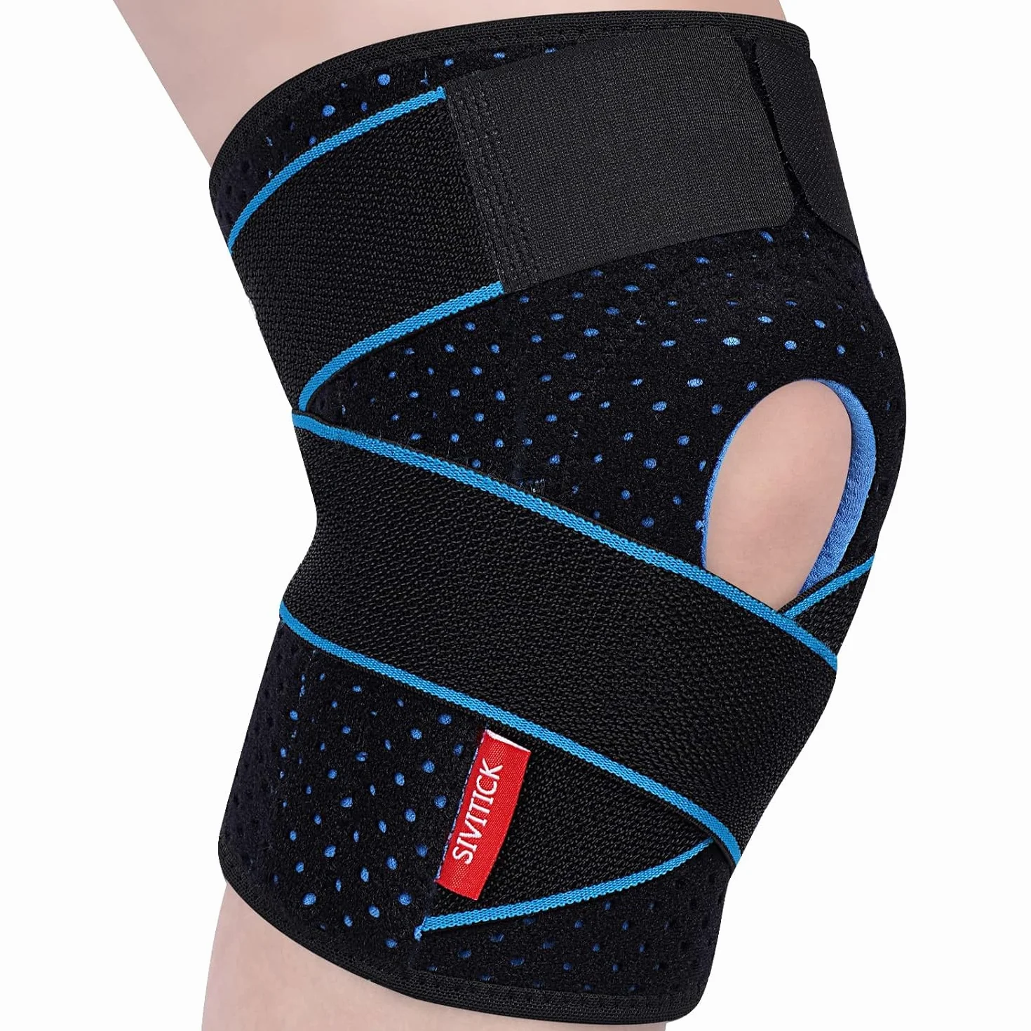 Tutore Ginocchio con Stabilizzatori Laterali Ginocchiera Ortopedica Regolabile Neoprene per Legamenti 1 Pezzo