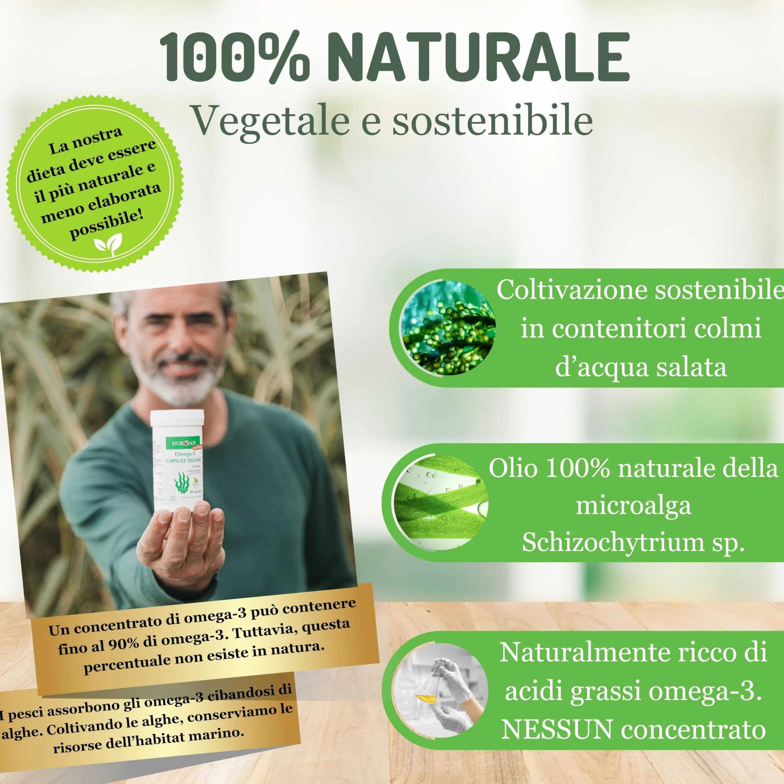 NORSAN Omega 3 Vegan Capsule 80 pezzi 1700 mg EPA DHA vegetale senza reflusso