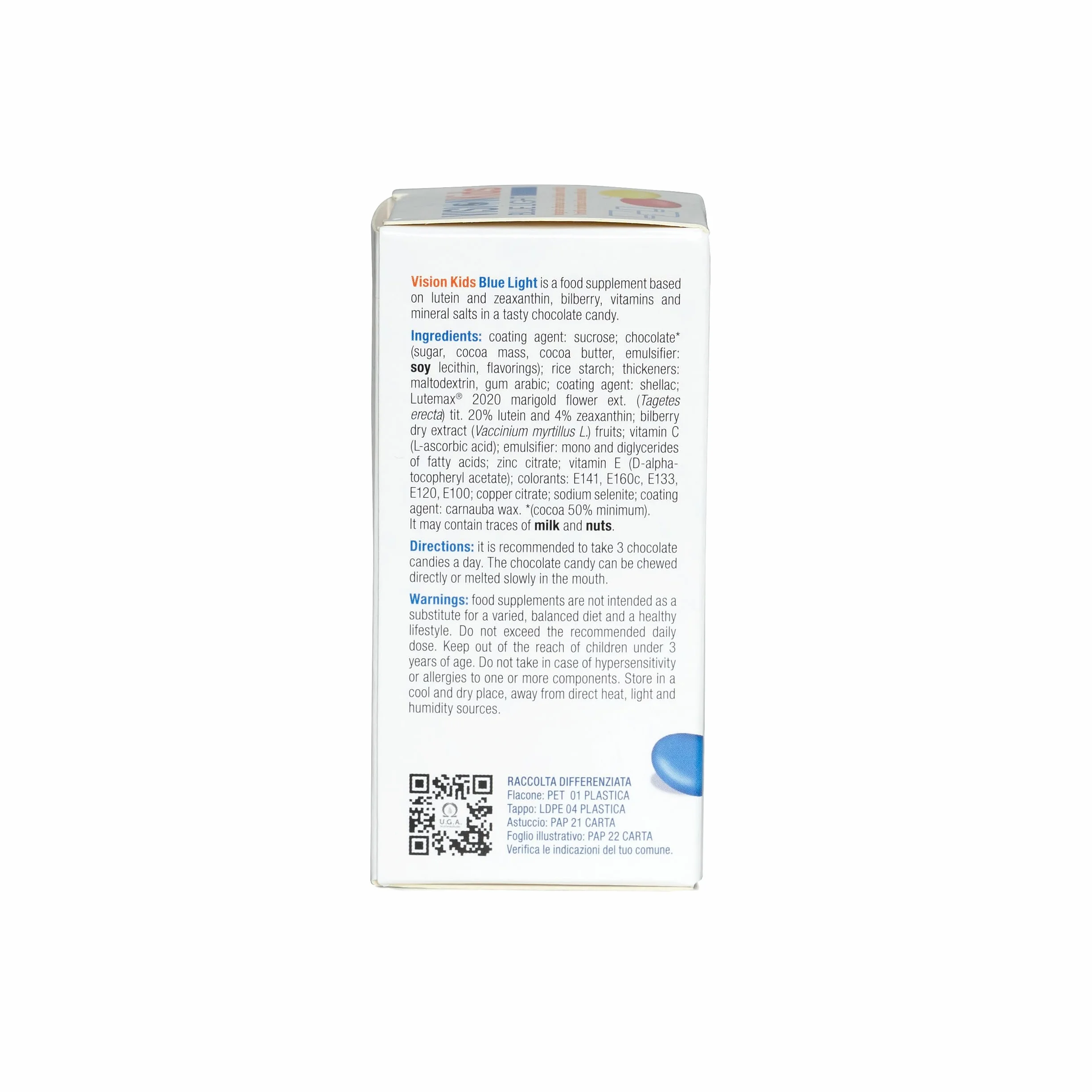 Integratore Occhi Luteina Zeaxantina Bambini 3+ Anni 90 Confetti Vision Kids BLUE LIGHT Protezione Retina Luce Blu