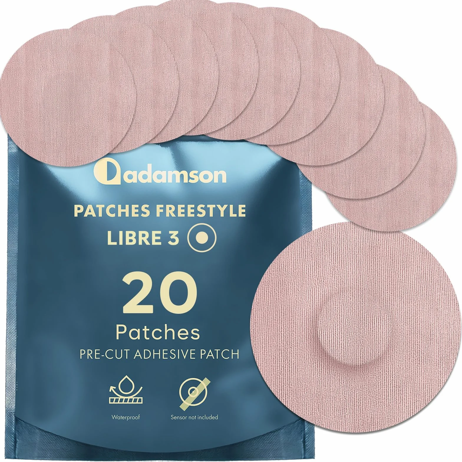 Cerotti Freestyle Libre 3 Beige, 20 Pezzi, Sensore Di Lunga Durata, Non Irritanti