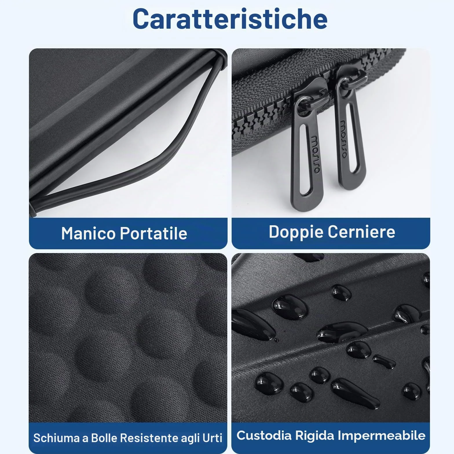 MOSISO 15-16 Pollici Custodia Rigida Laptop,15,6 Pollici Custodie Impermeabile Antiurto Borsa Computer Compatibile con MacBook HP Dell,Geometrico Artistico EVA Carry Caso con Maniglia, Nero