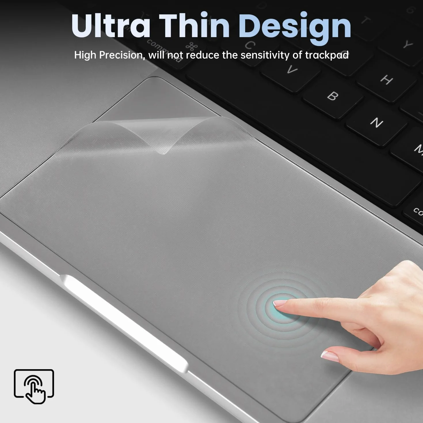 Palm Rest Cover Skin compatibile con MacBook Pro 2025 2024 2023 14" M4 M3 Chip A3112 A3401 A3185 A2992 A2918 Trackpad Protector Touch Pad Cover Skin, MacBook Pro 14" Accessori, Trasparente (4 pezzi)