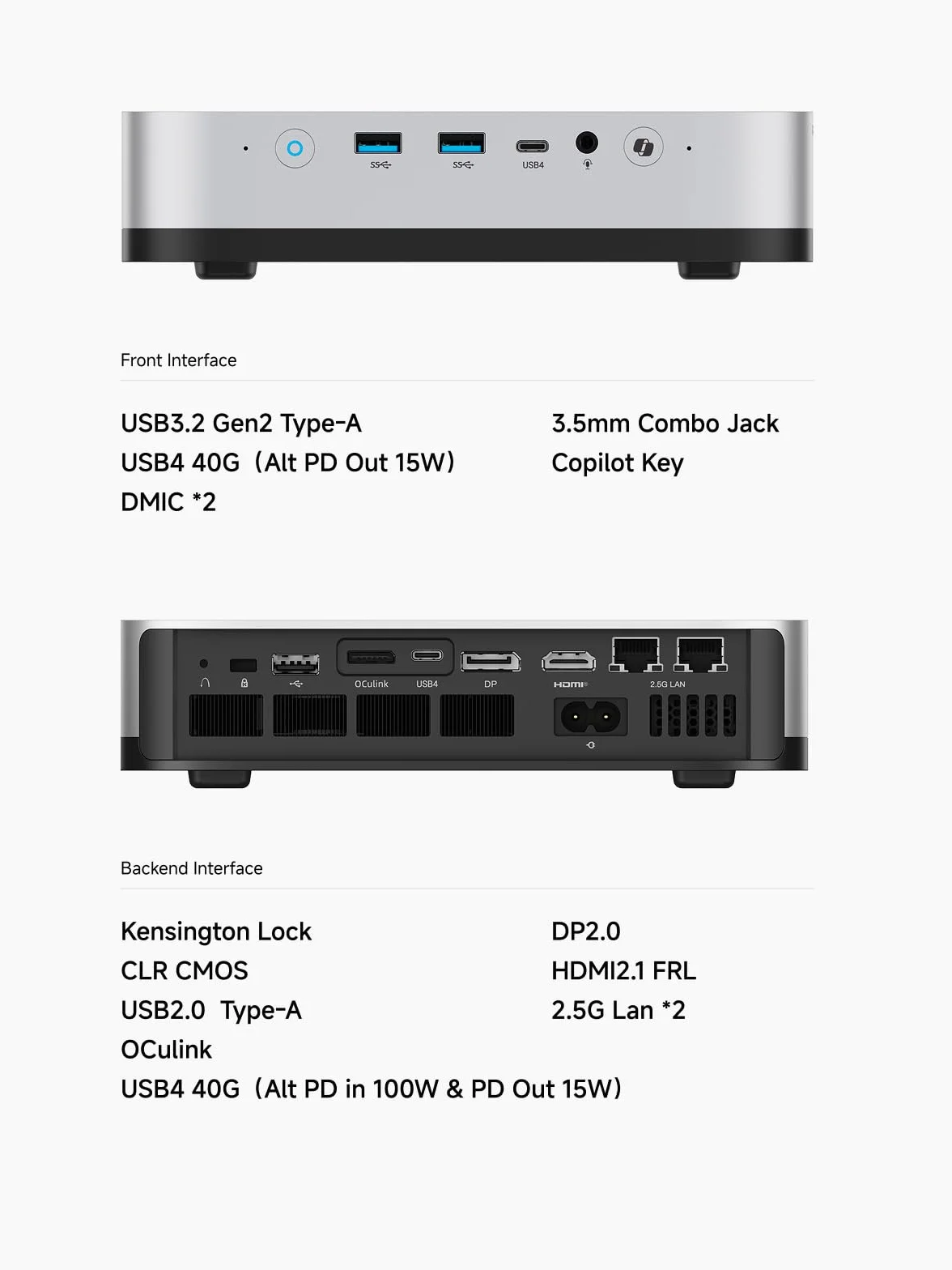 MINIS FORUM AI X1 Pro Mini PC AMD Ryzen AI 9 HX370 32GB DDR5 1TB PCIe 4.0 SSD 4K Quad Display Dual LAN 2.5 WiFi 7 BT 5.4 Oculink