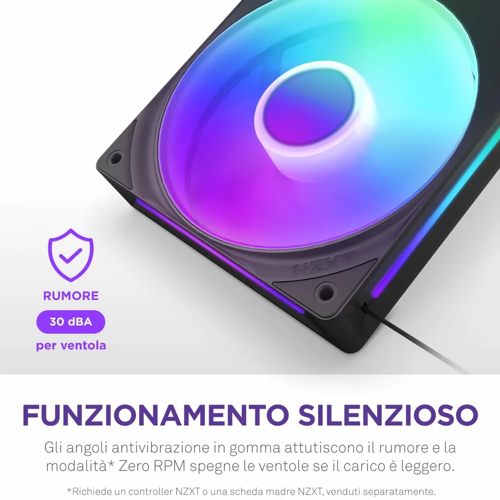 NZXT F360 RGB Core 360mm Single Frame 3x120mm RGB Ventole Nero