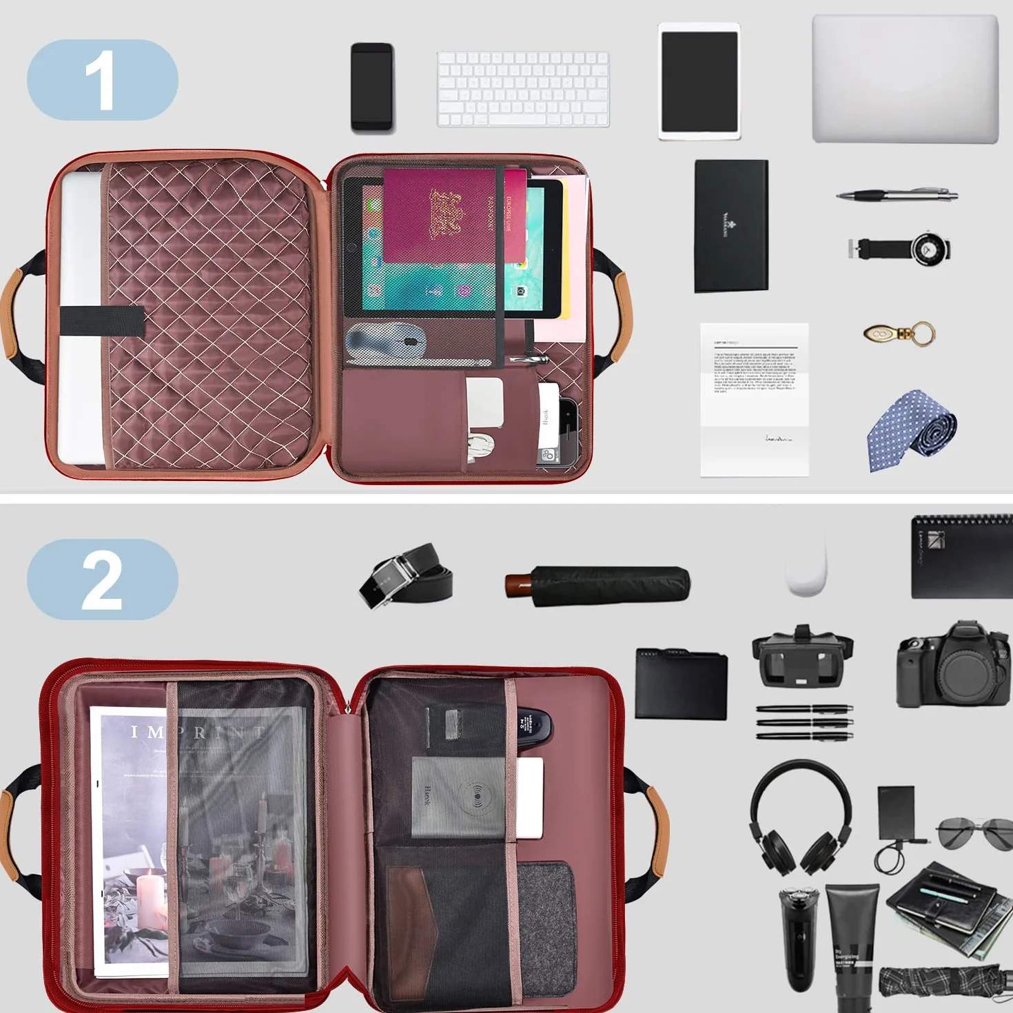 ZINZ Custodia per laptop sottile ed espandibile da 13, 14, 15, 16 pollici, impermeabile, borsa multiuso per accessori per PC