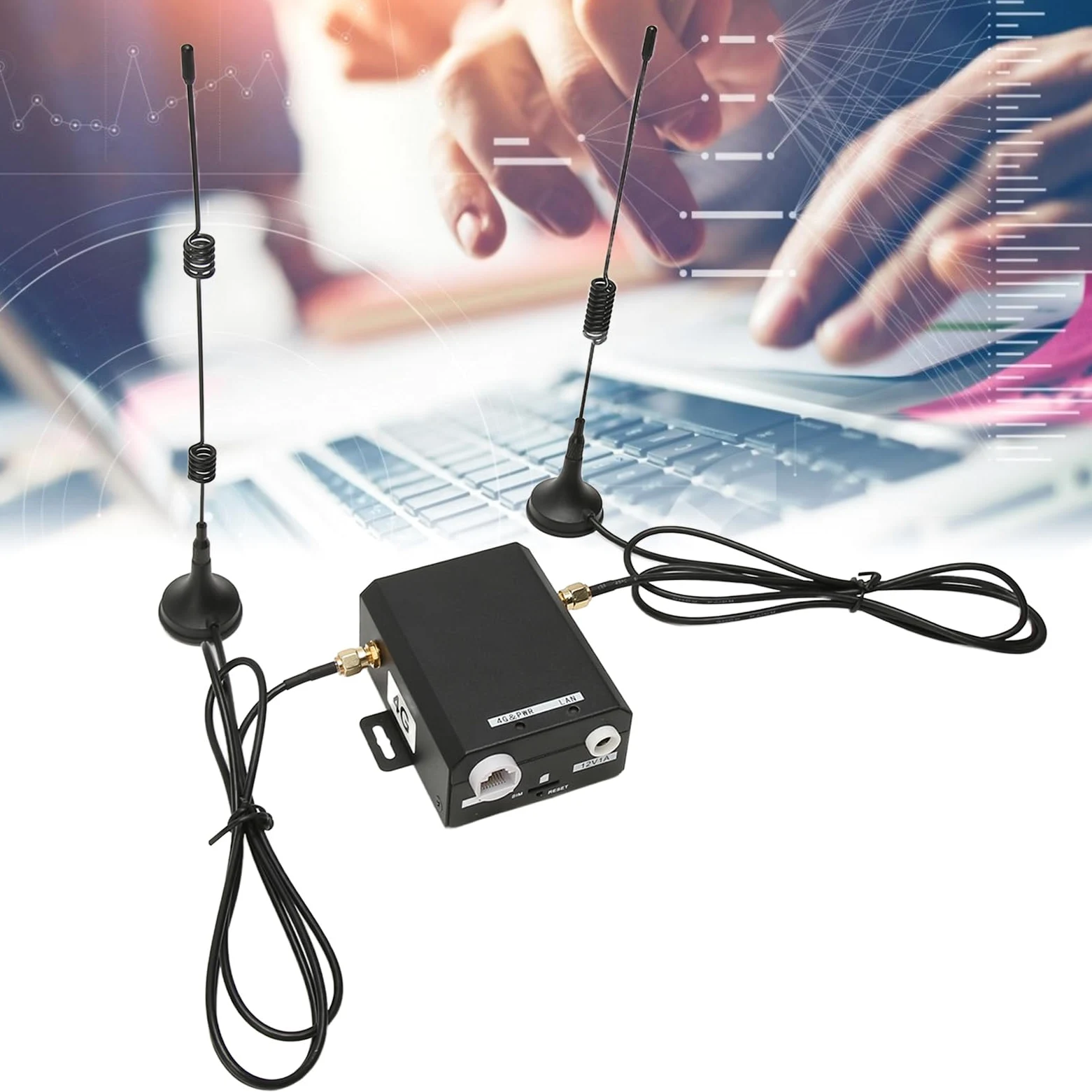 Septpenta Router Industriale 4G LTE, Alta velocità 150Mbps, Supporta 16 Utenti WiFi, con 2 Antenne Esterne per Case, Uffici, Fabbriche, Magazzini, Giardini e Parcheggi(Unione Europea)