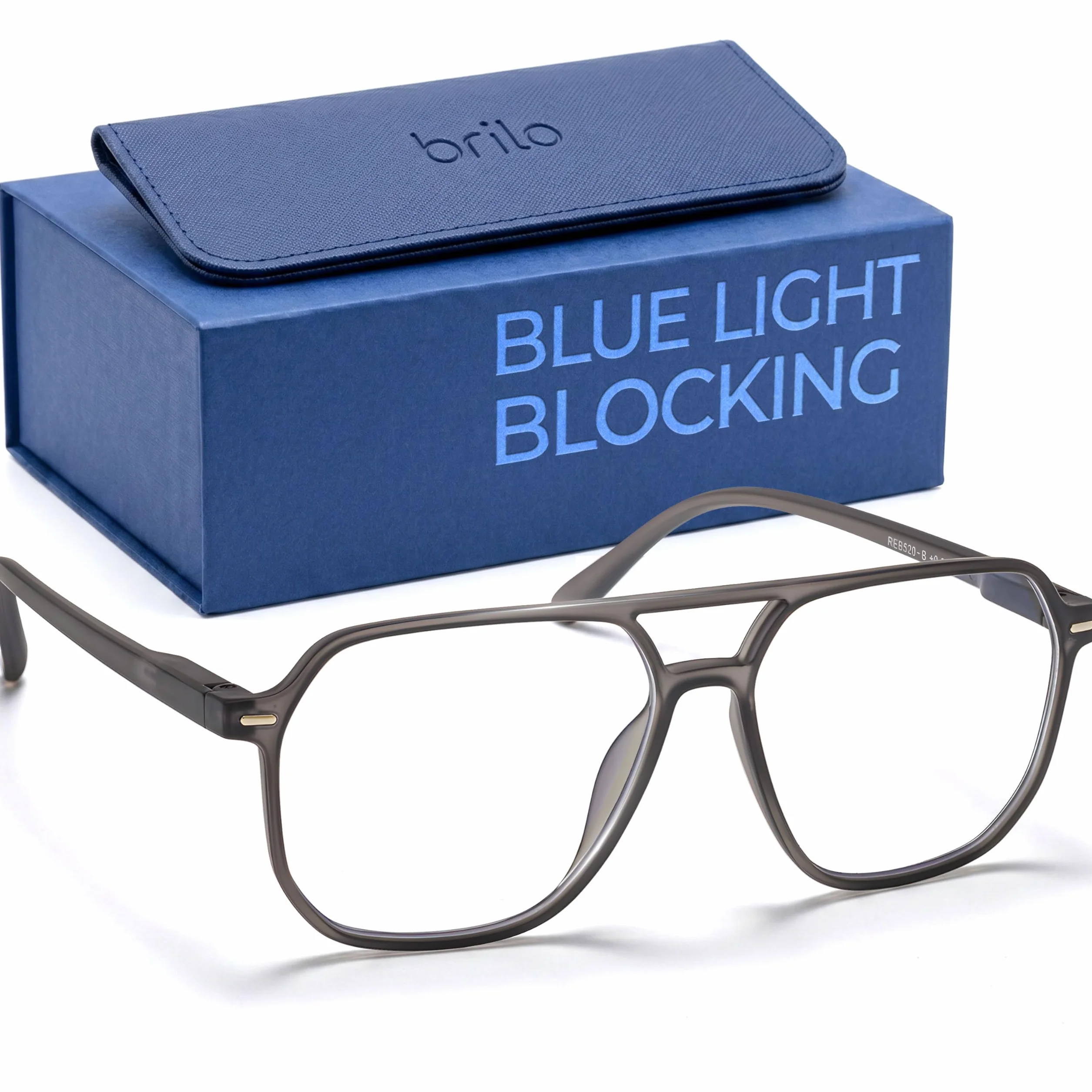 BRILO Occhiali da Lettura Anti-Luce Blu Aviatore con Protezione UV400 e Cerniere Flessibili