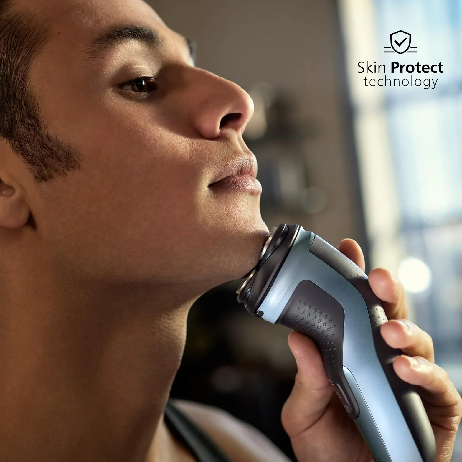 Philips Rasoio Elettrico Serie 3000x Wet & Dry Uomo Blu Cielo SkinProtect X3053/00