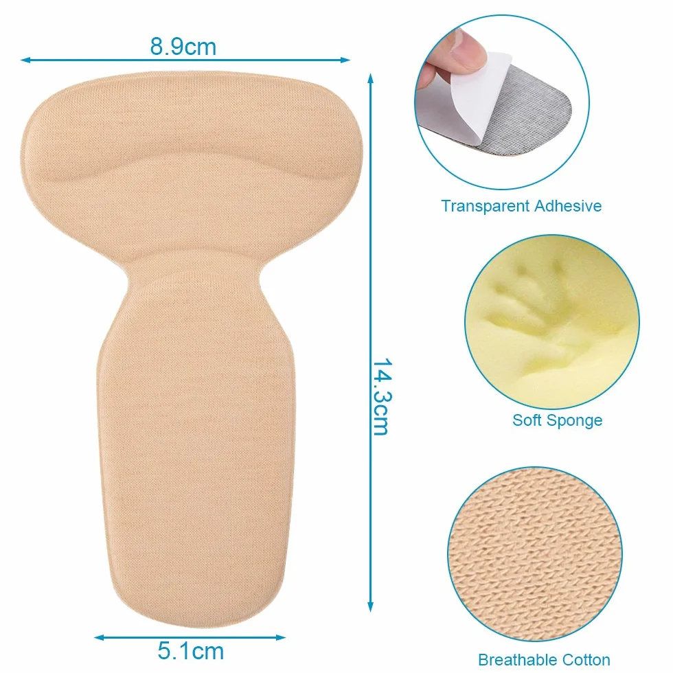 Soumit Cuscino Per Tallone 4 Paia Solette Imbottite Appiccicose Beige Neri