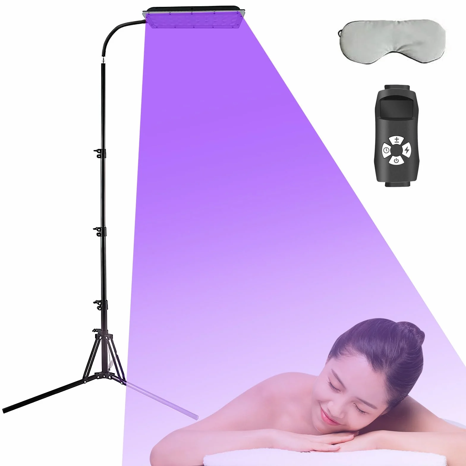 Lampada Abbronzatura 45W 395nm UV per Viso e Corpo con Supporto Regolabile e Protezione Occhi