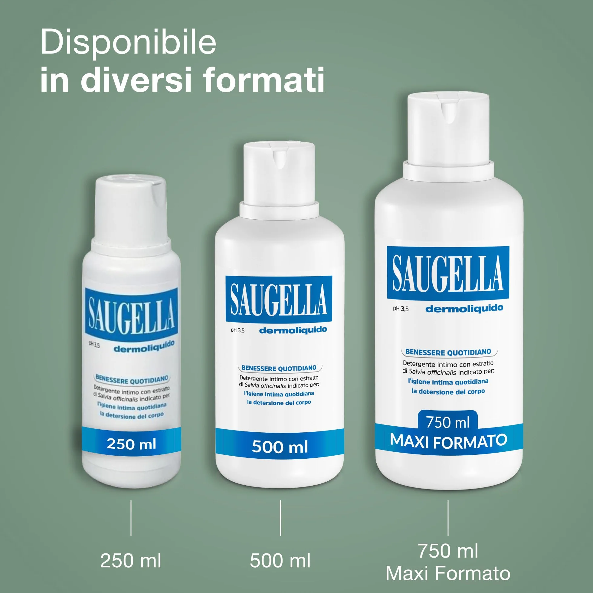 Saugella Dermoliquido Detergente Intimo Quotidiano pH 3.5 Antiodore 750 ml