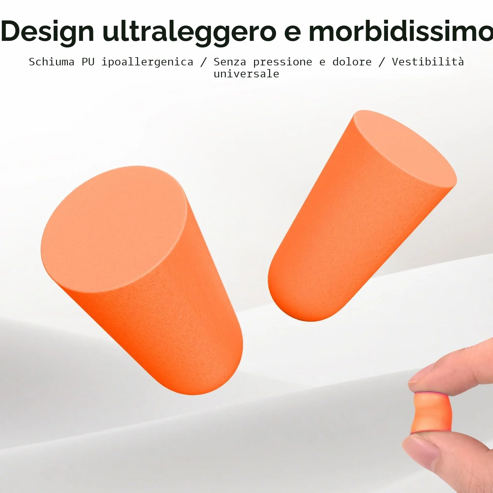 SURFOU Tappi Orecchie Dormire 60 Paia 38 dB Riduzione Rumore Riutilizzabili con Custodia Portatile
