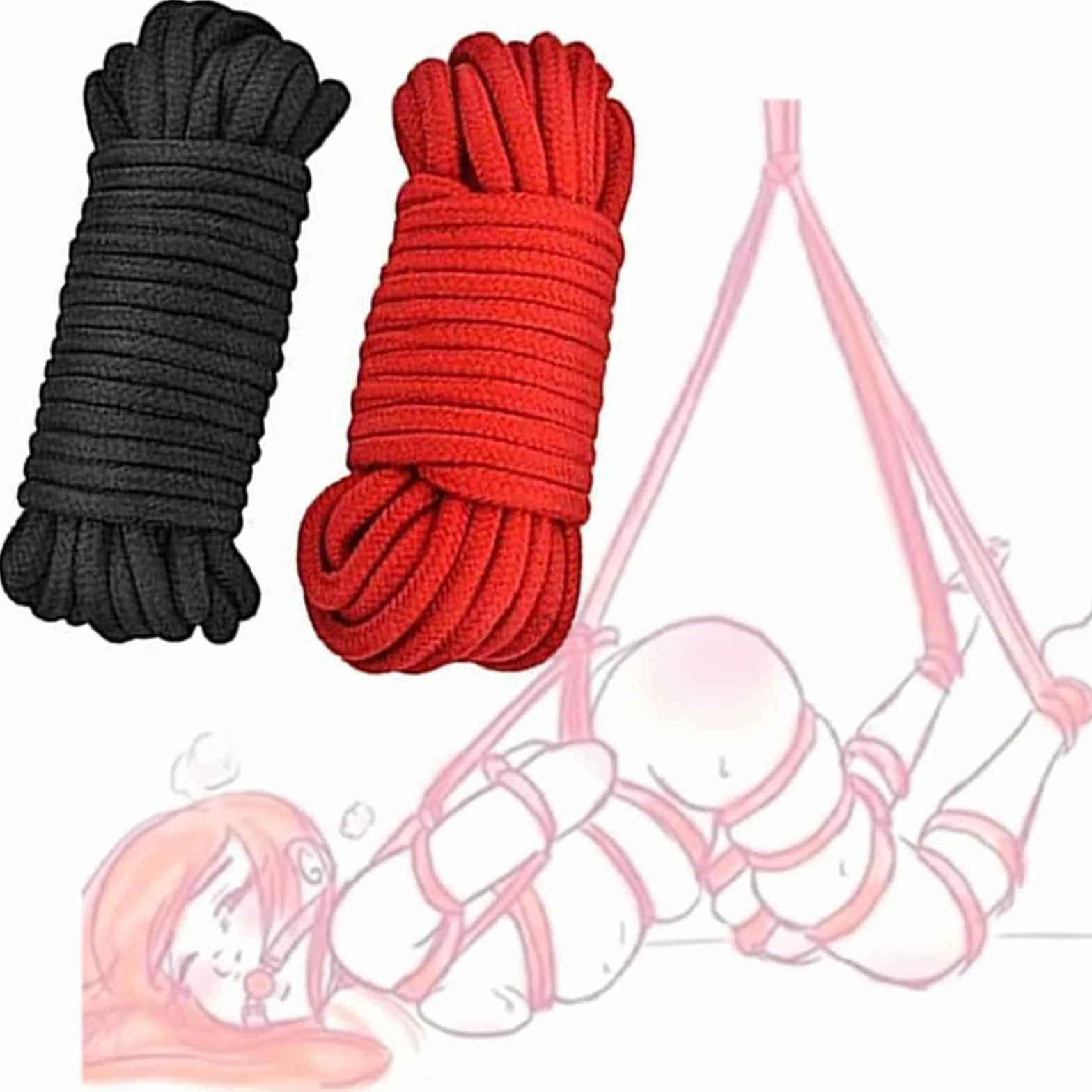 Corde in cotone spesso 10 metri per relax corpo Nero