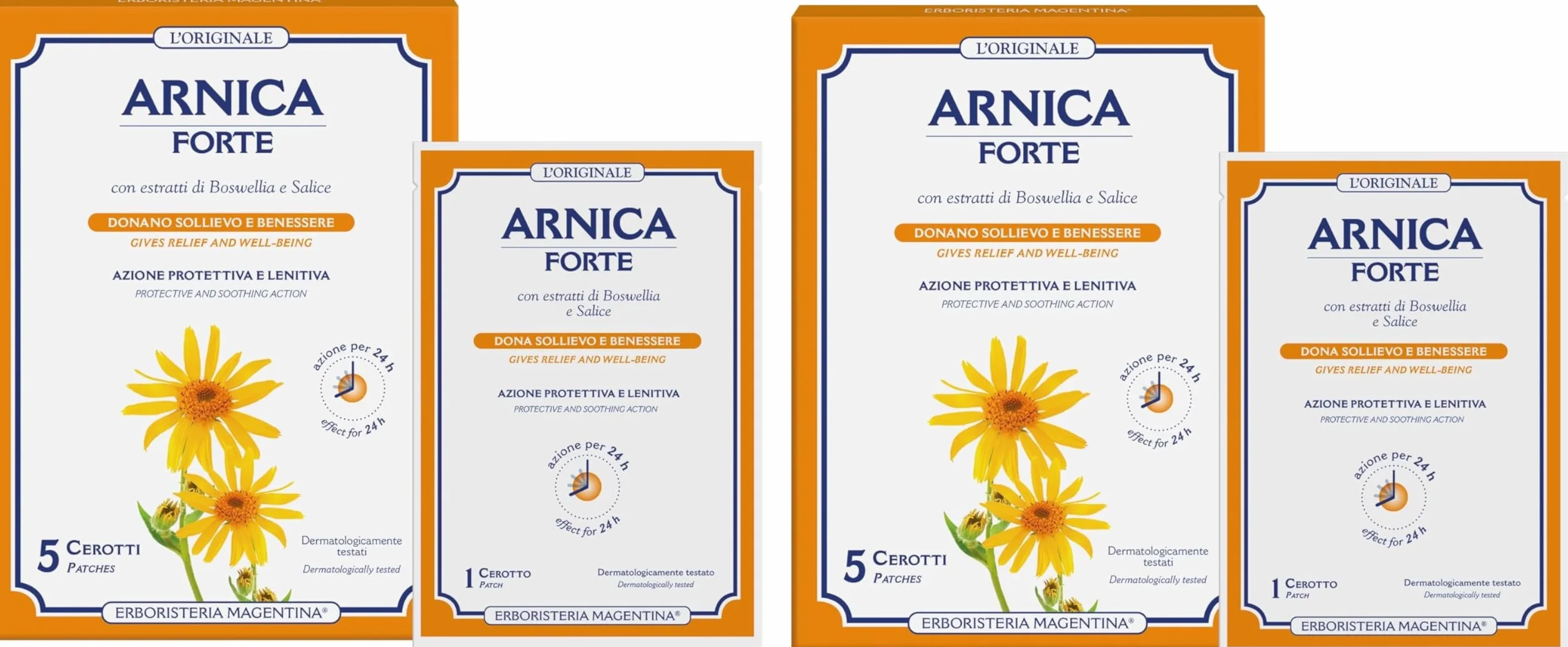 Erboristeria Magentina Arnica Forte 10 Cerotti Monouso - Cerotto Cosmetico 2 Confezioni da 5