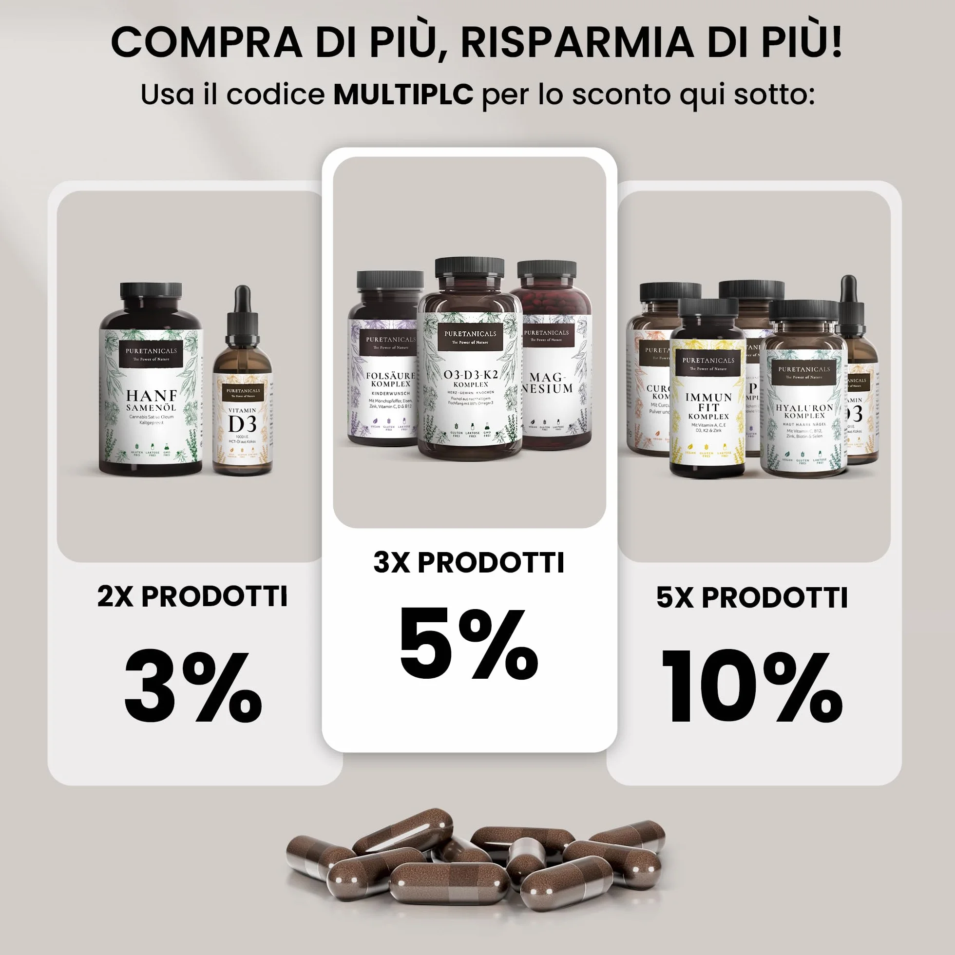 Capsule Estratto di Semi D'uva OPC + Vitamina C, A naturale & E | Complesso Antiossidante 530mg | Vegan