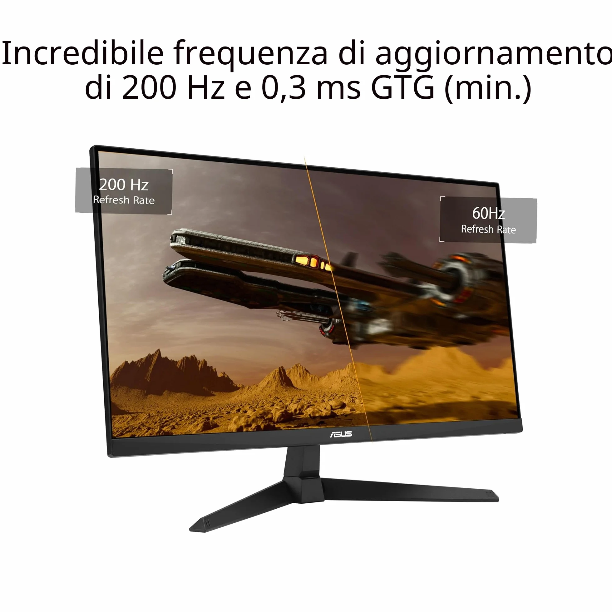 ASUS TUF Gaming VG259Q5A, Monitor Gaming 24,5" Full HD Fast IPS (1920 x 1080), 0,3ms Response Time, 200 Hz, Altoparlante Integrato, ELMB, HDMI, DisplayPort e Jack Audio, Display Widget Center, Nero