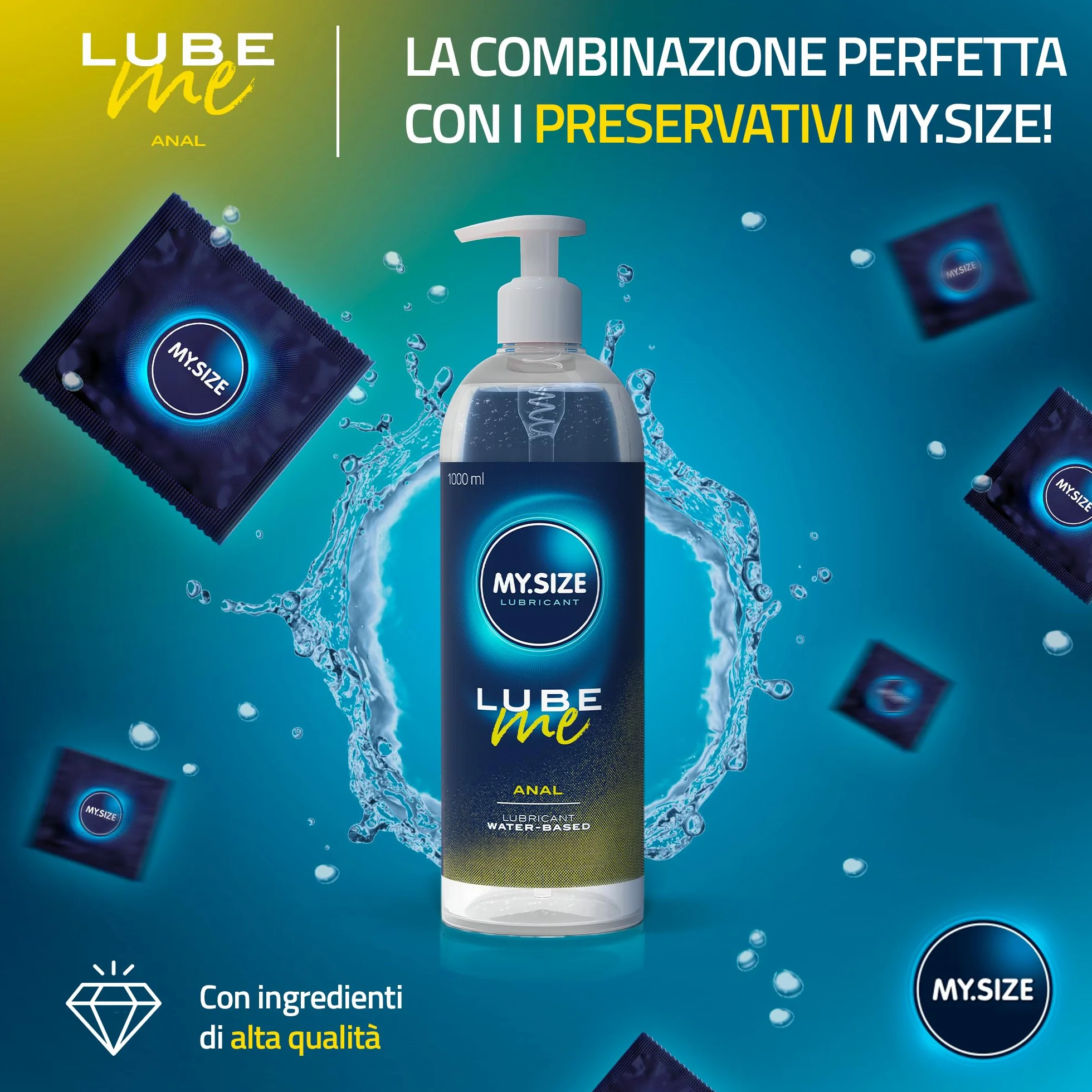 MY.SIZE Lube Me gel lubrificante Premium Anale 1000 ml lubrificante extra viscoso a base acqua