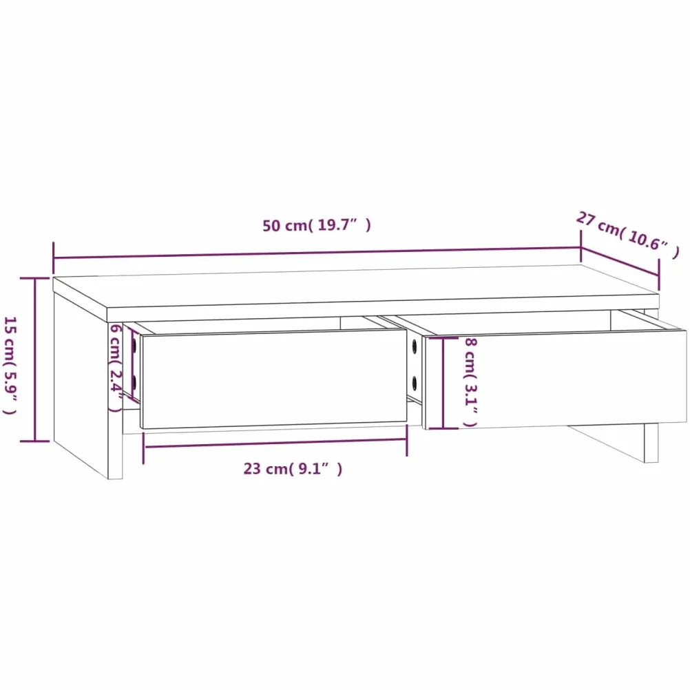 Supporto per monitor 50 x 27 x 15 cm in legno di pino solido 02_0004434