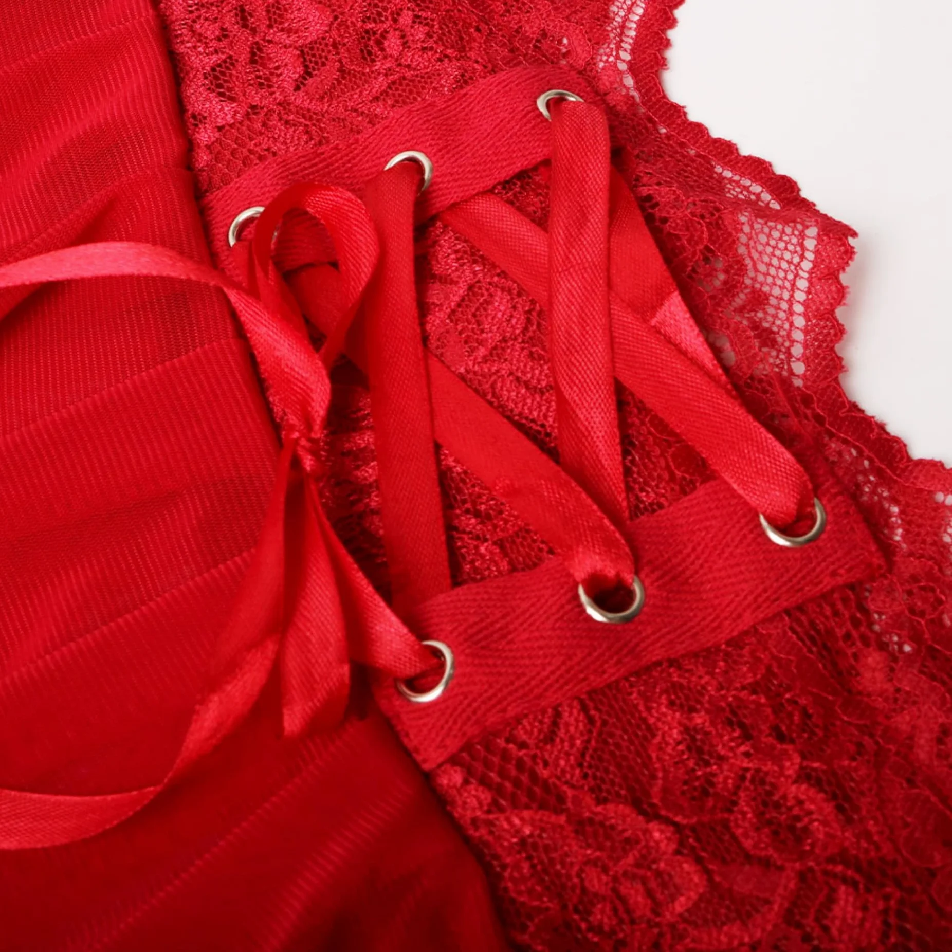 ROSVAJFY Donna Minigonna Reggicalze Sexy Vita Alta Tulle con 4 Clip in Metallo Incluse Perizoma (Vino Rosso, Taglia Unica)