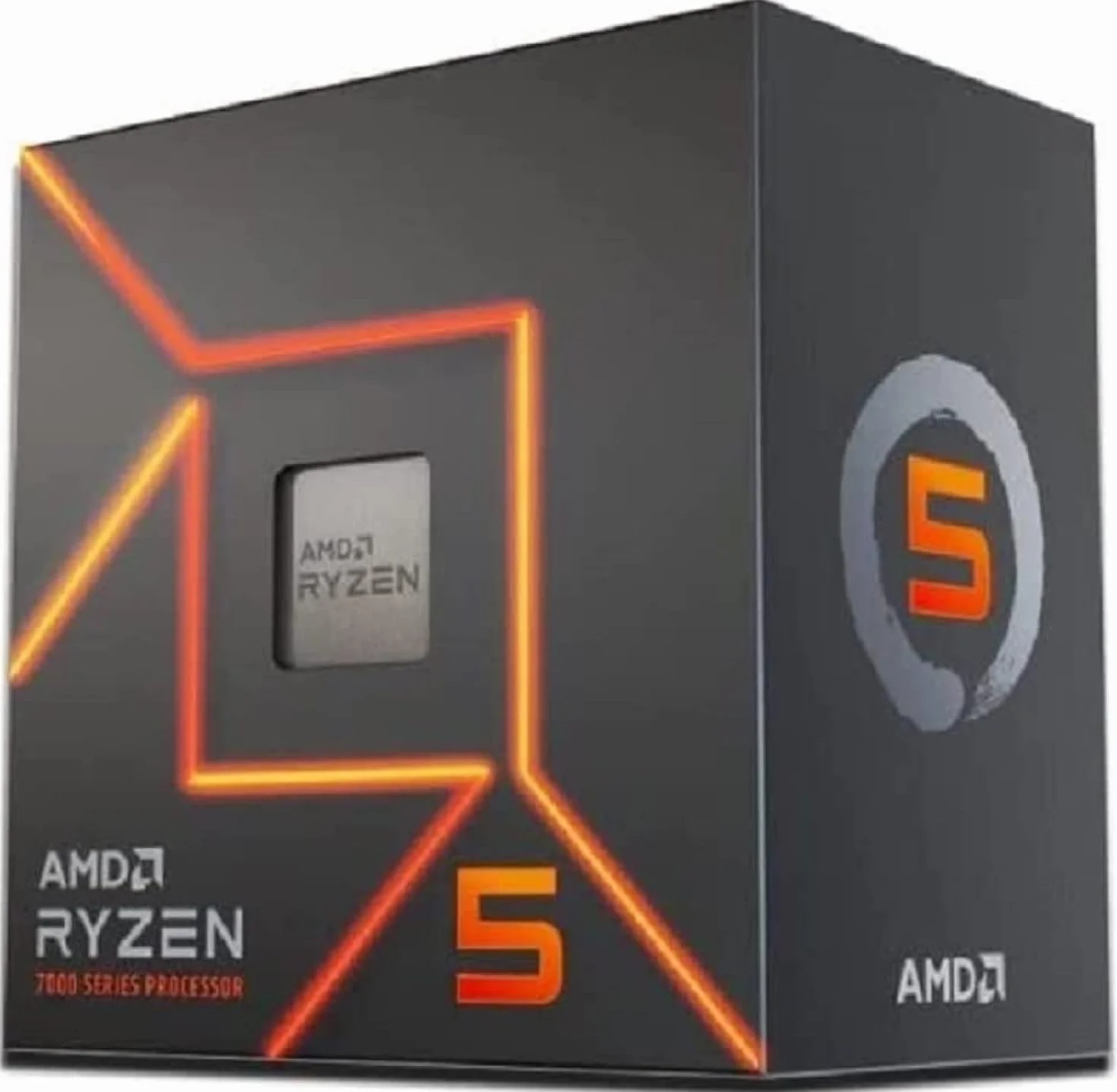 Processore AMD Ryzen 5 7600 (scheda grafica integrata Radeon, 6 cores/12 threads, 65W TDP, AM5 Socket, 38MB cache, Boost di Frequenza fino a 5.1 GHz max, dissipatore ad aria "Wraith prism Cooler")