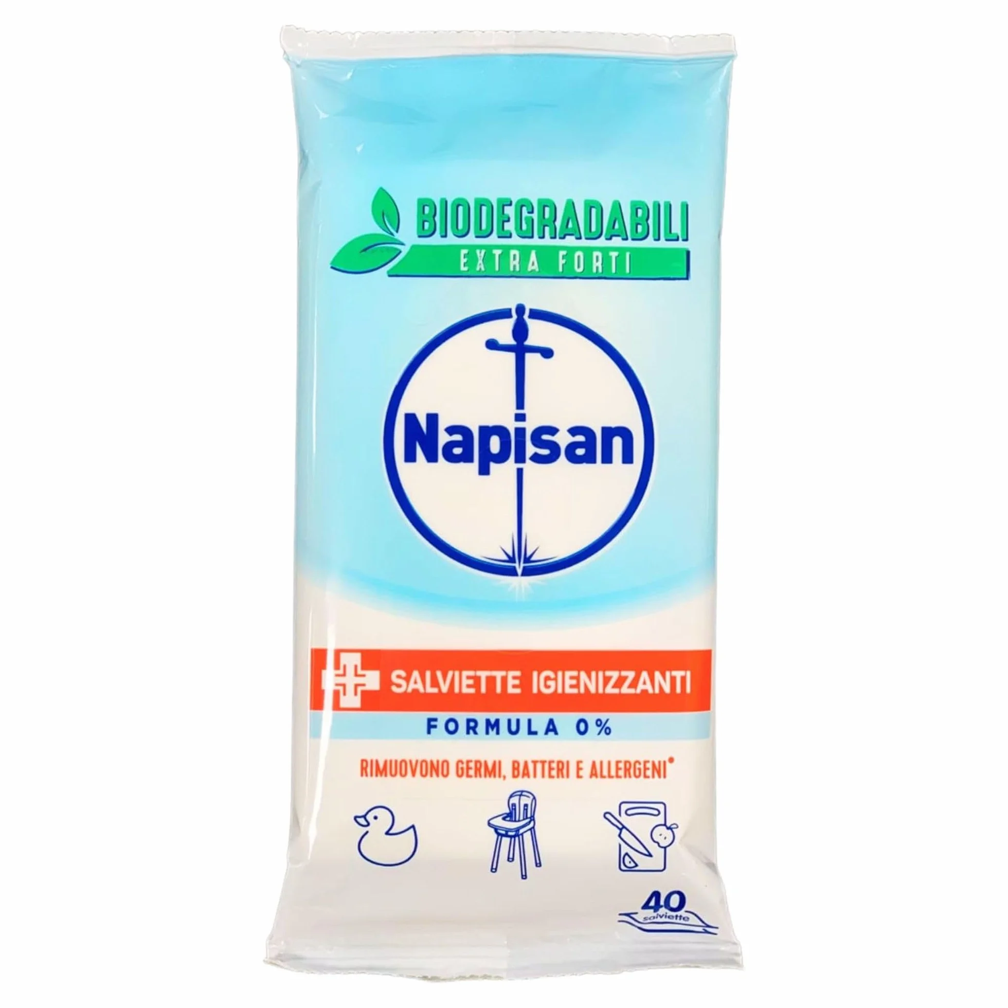 Salviette Igienizzanti Multiuso Biodegradabili Extra Forti 40 Salviette (4 Confezioni) FORMULA 0%