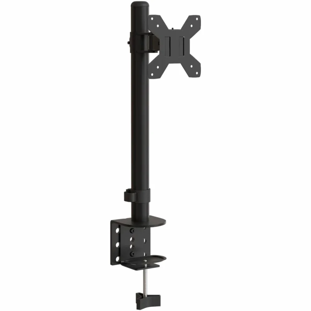 Supporto per monitor in acciaio, supporto per monitor VESA 75/100 mm per schermi da 13-32 pollici, regolabile in altezza, orientabile, inclinabile, portata fino a 10 kg, supporto da tavolo per