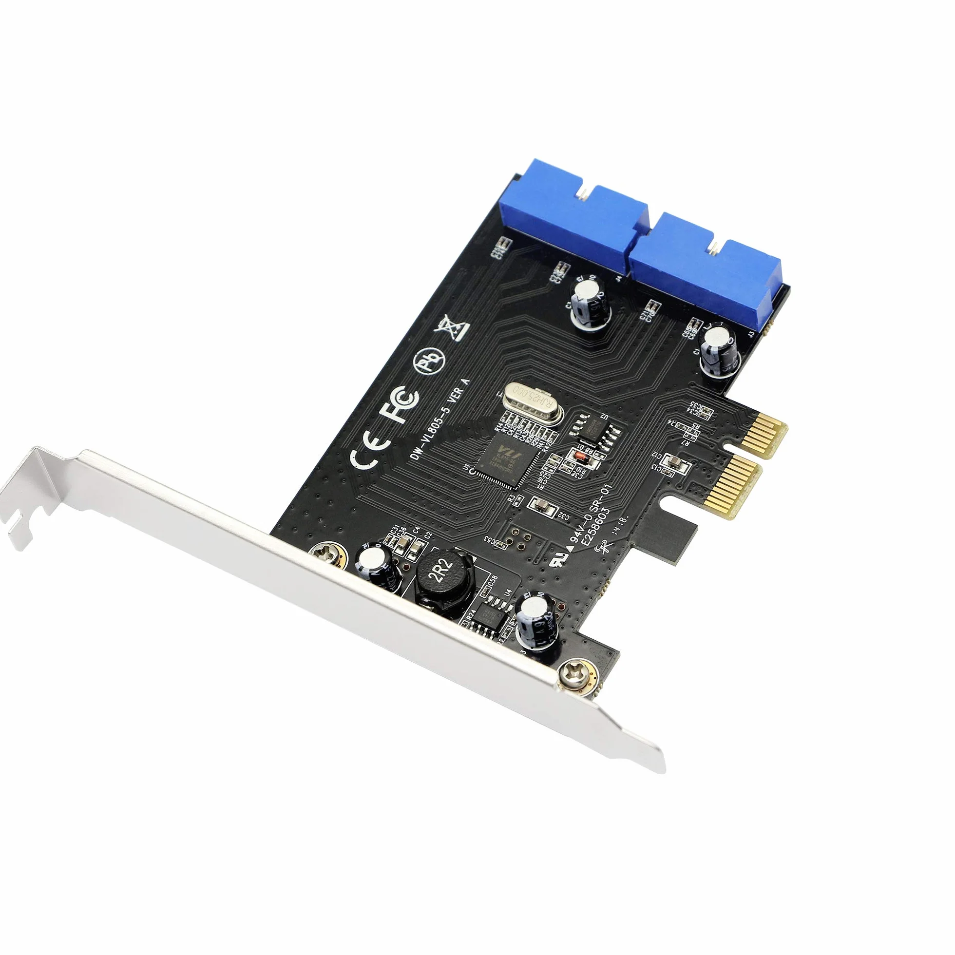 SINLOON PCI Express a doppia scheda USB 3.0 a 19 pin PCI-e a adattatore per porte maschio interno a 20 pin per PC (19 pin)