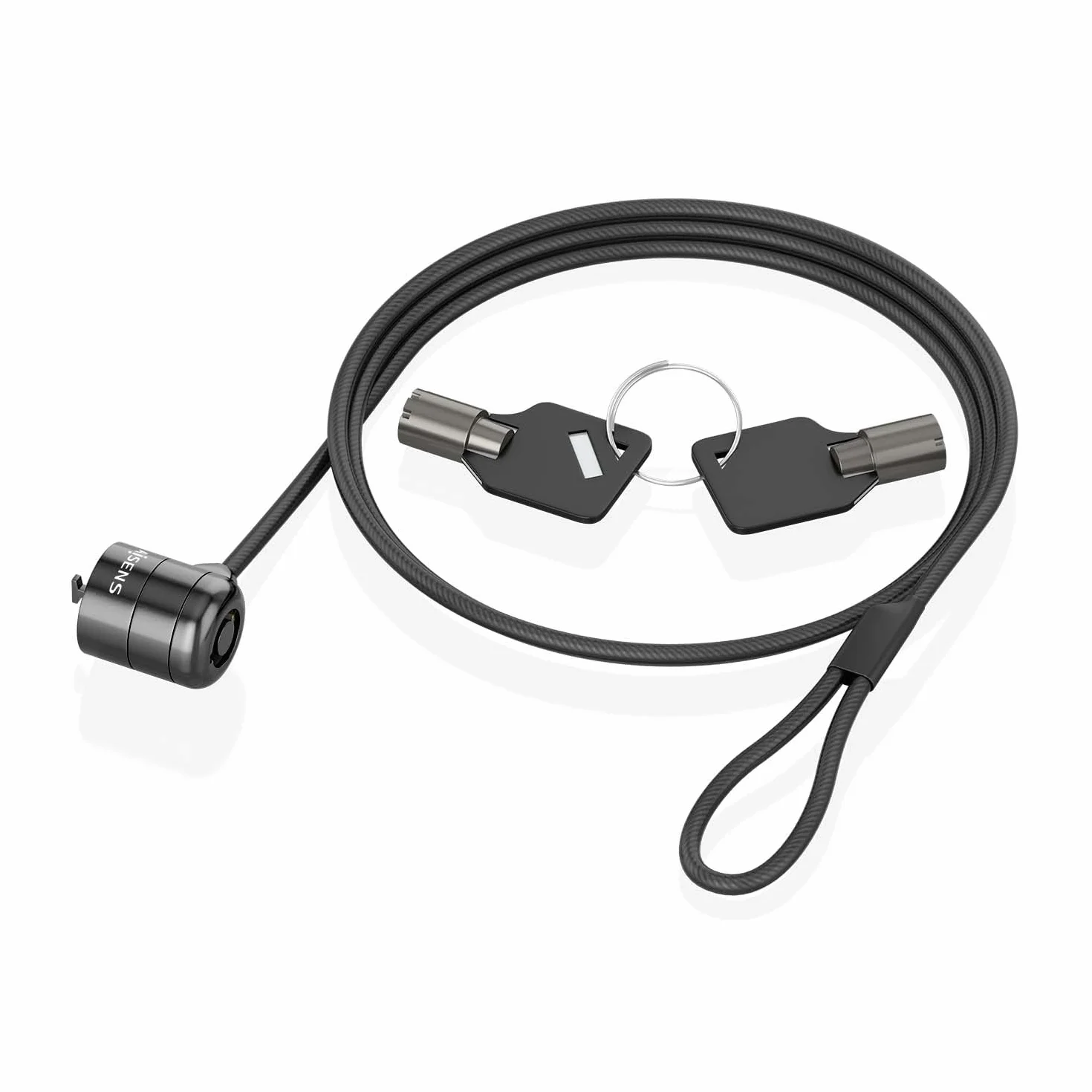 AISENS - ASLK-D40K04-BK - Cavo di Sicurezza con Serratura a Chiave per Computer, Monitor, Portatile 1,5 m