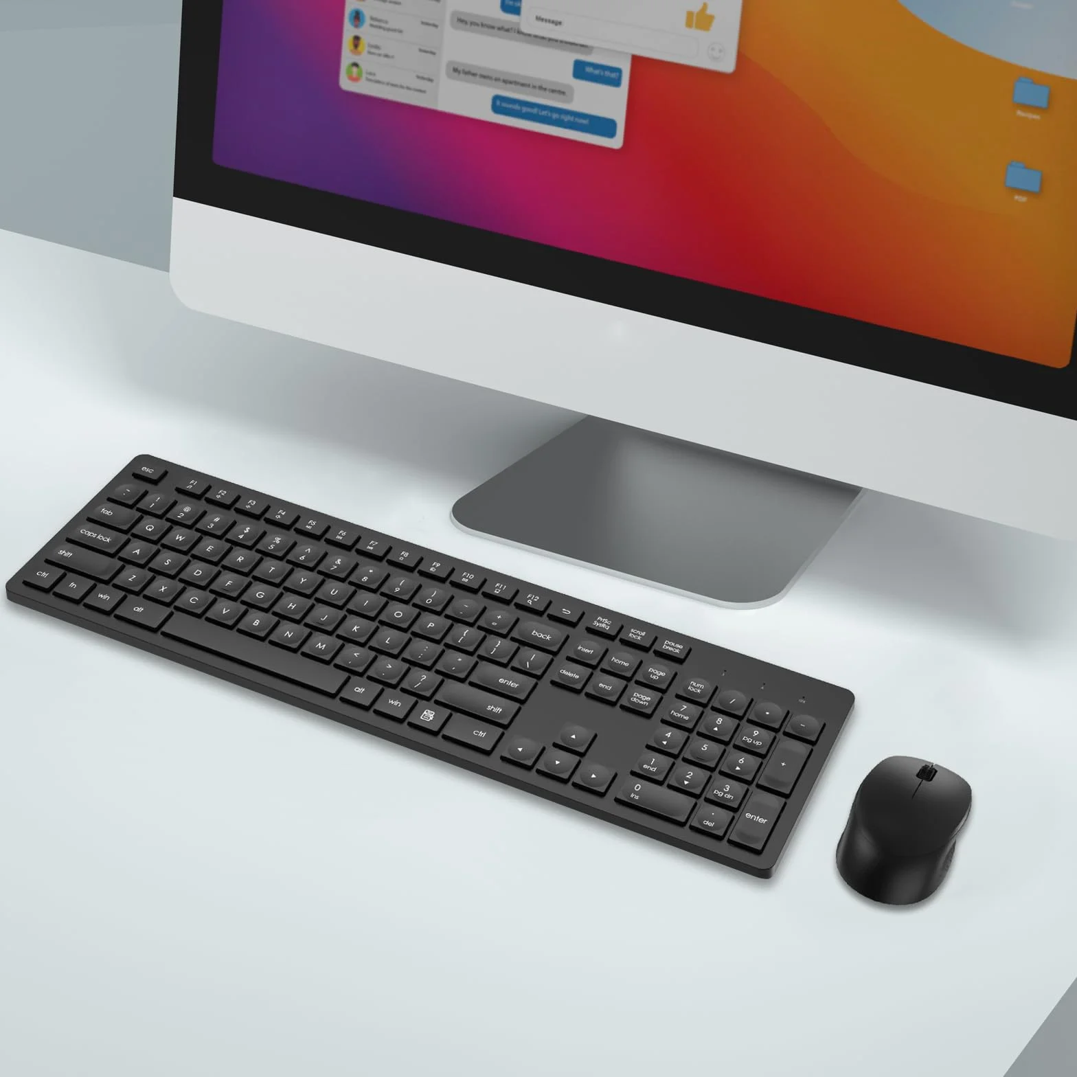 Set Wireless con Tastiera e Mouse K786 Nero
