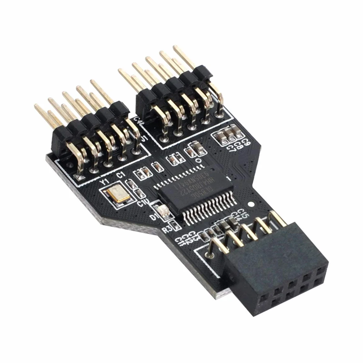 Scheda madre Cablecc 9pin USB 2.0 Header da 1 a 2 Prese femmina HUB Connettore Adattatore Porta Multilier