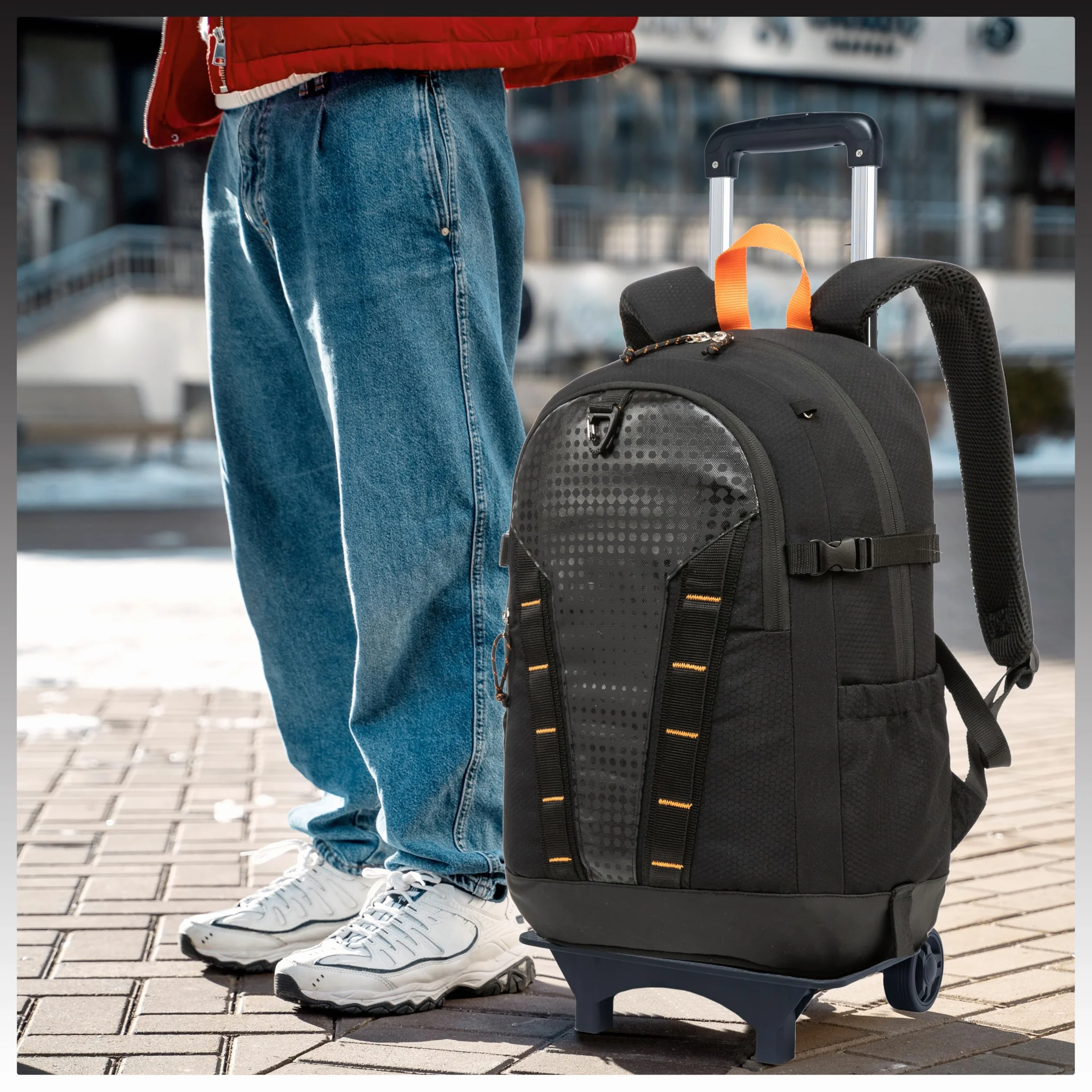 Zaino Trolley per PC Portatile con Ruote per Uomo