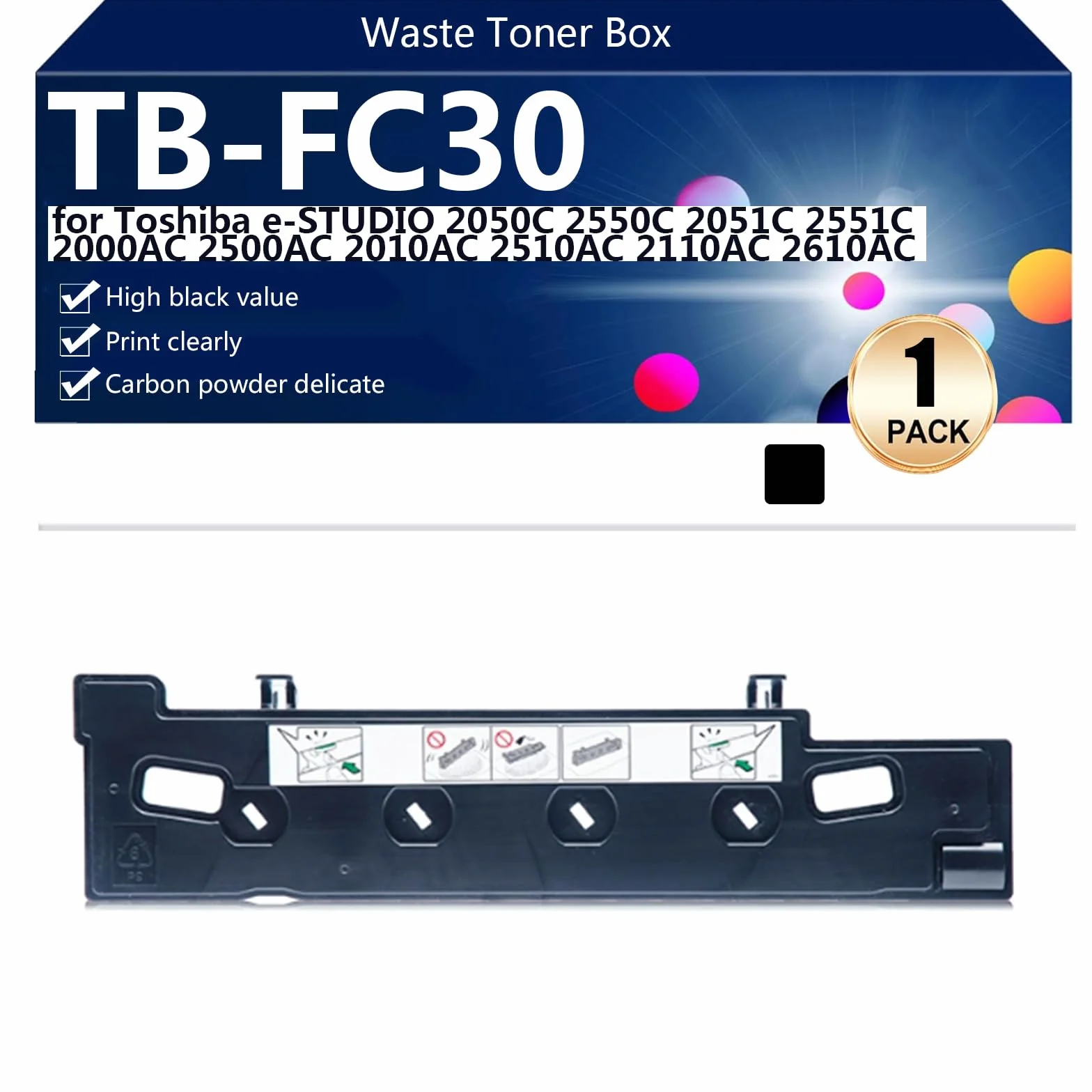 TB-FC30 Vaschetta Toner di Scarto ad Alta capacità Compatibile per Toshiba e-Studio 2050C 2550C 2051C 2551C 2000AC 2500AC 2010AC Stampanti, Disponibili Varie Specifiche,Black