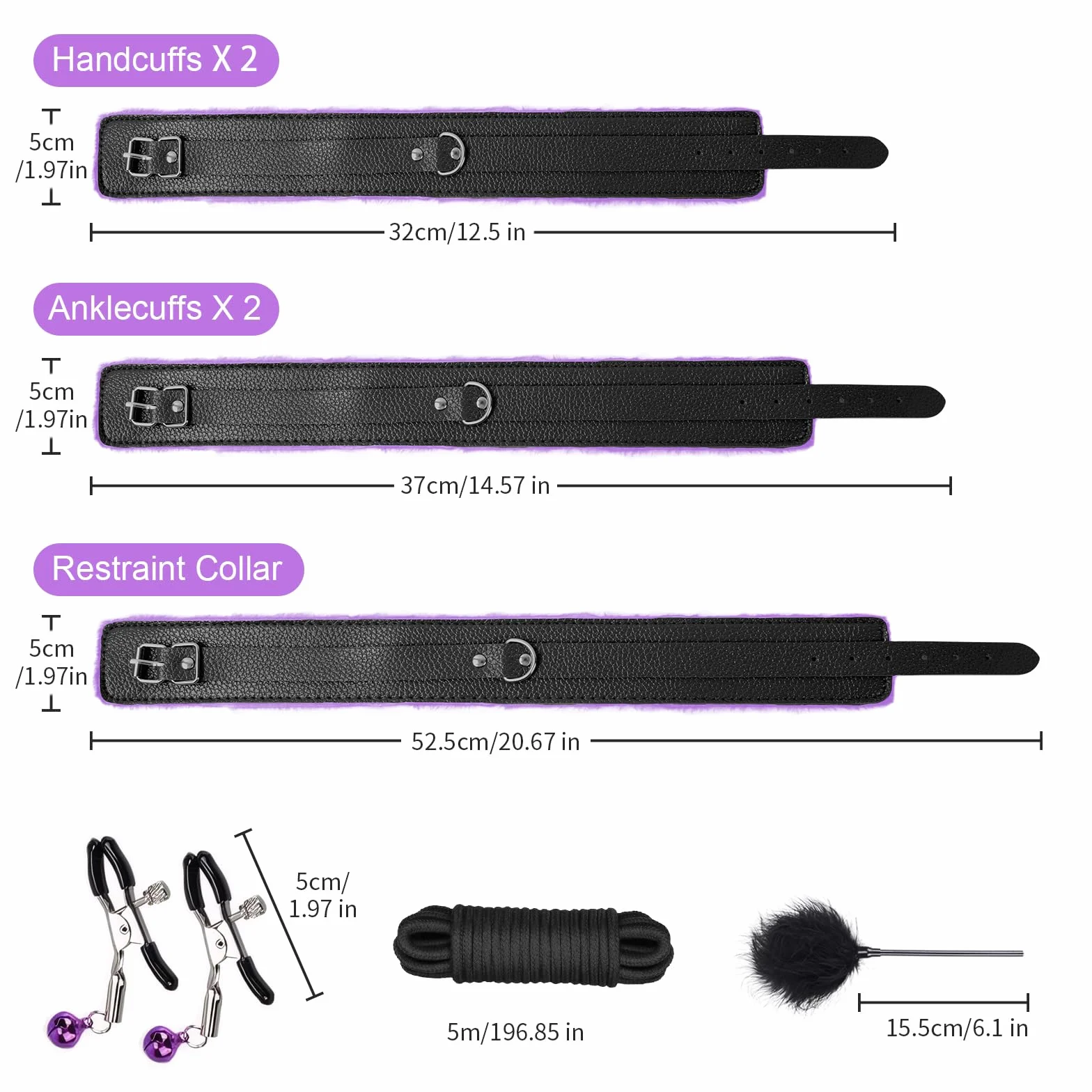Bondage Sex Toys Set 13 Pezzi BDSM Kit Regolabile Manette SM Pelle Fetish Plug Anale Frusta Erotica per Principianti Coppie