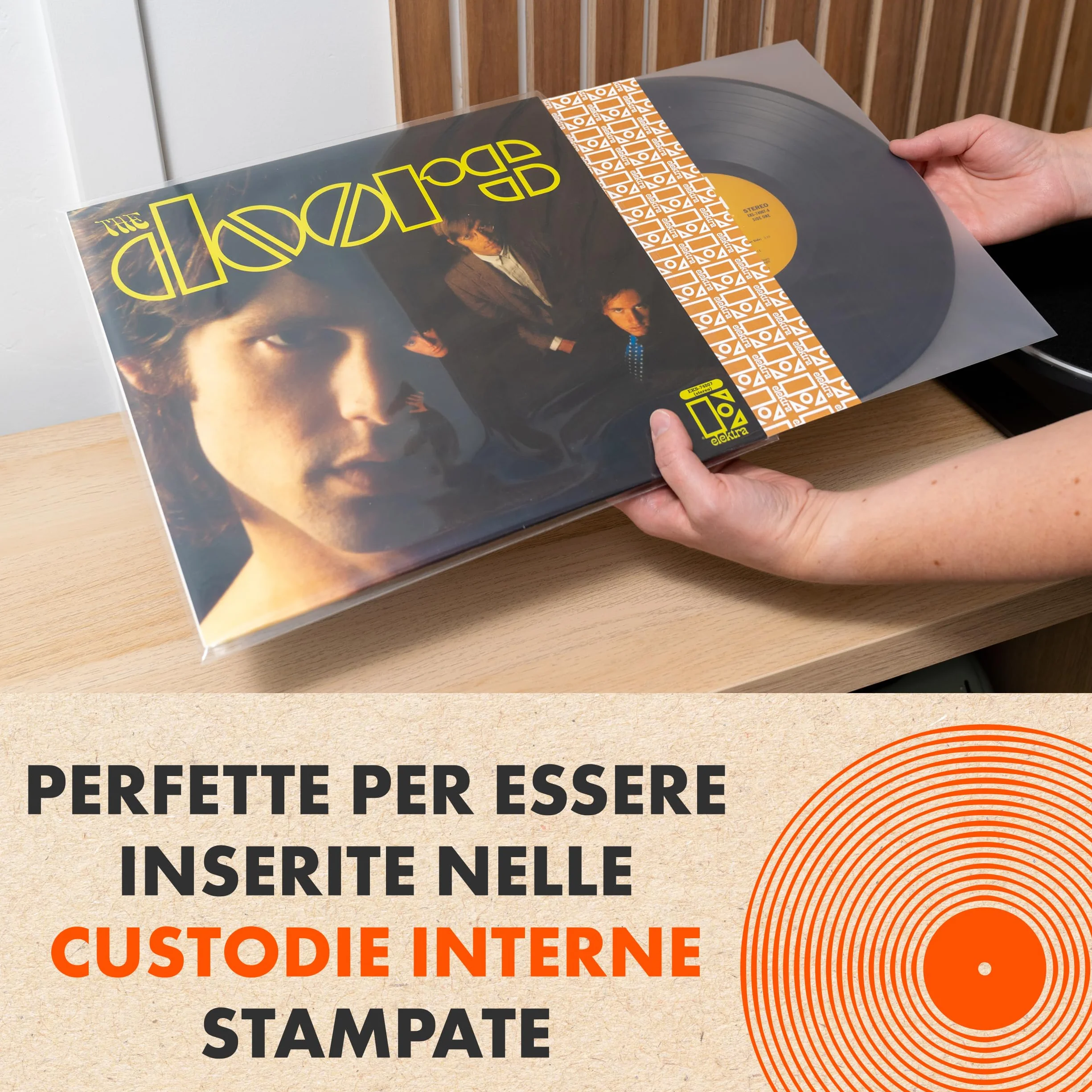 50x Buste Interne Antistatiche per Vinili 33 Giri | Spincare Quadraphonic Custodia HDPE Premium | Buste Protettive per LP Antistatiche Alta Qualità | Inner Sleeves Vinyl per Dischi 33 Giri