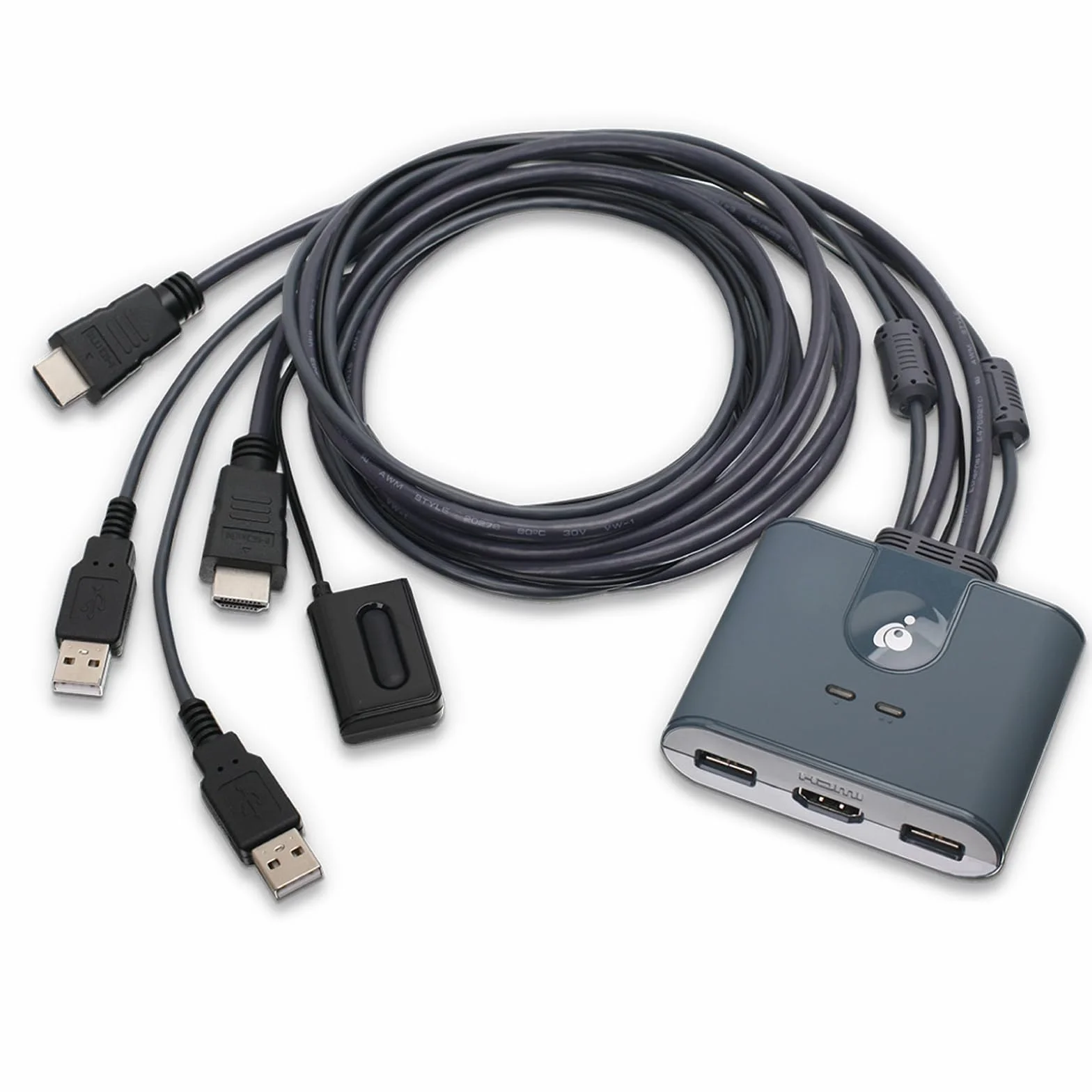 IOGEAR KVM Switch HDMI 2 PC 1 Monitor 1080p@60Hz Full HD per Mouse Tastiera Stampante con Cavi USB HDMI e Telecomando Plug n Play Compatibile con Windows Mac e Linux