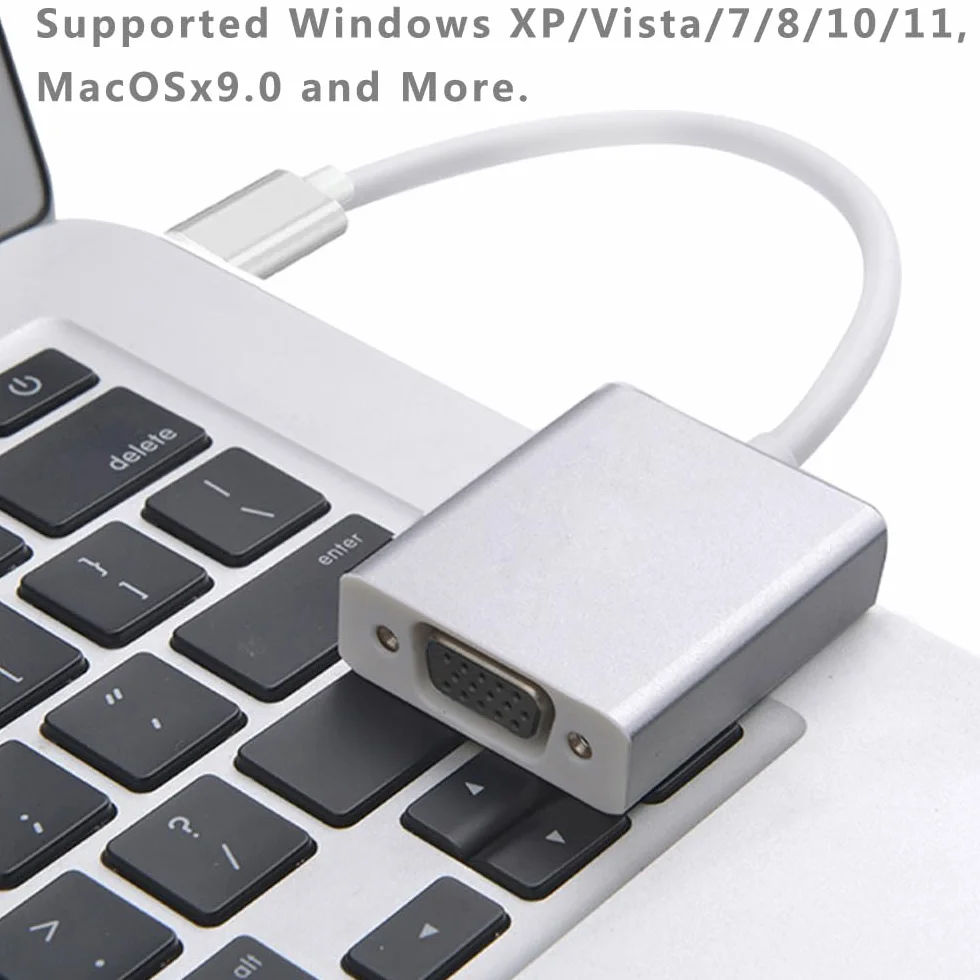 Adattatore USB C a SVGA Convertitore Thunderbolt 3 per MacBook Pro 2019/2018/2017 MacBook Air iPad Pro 2018 iPad Air 5/4 Samsung Galaxy S10/S9