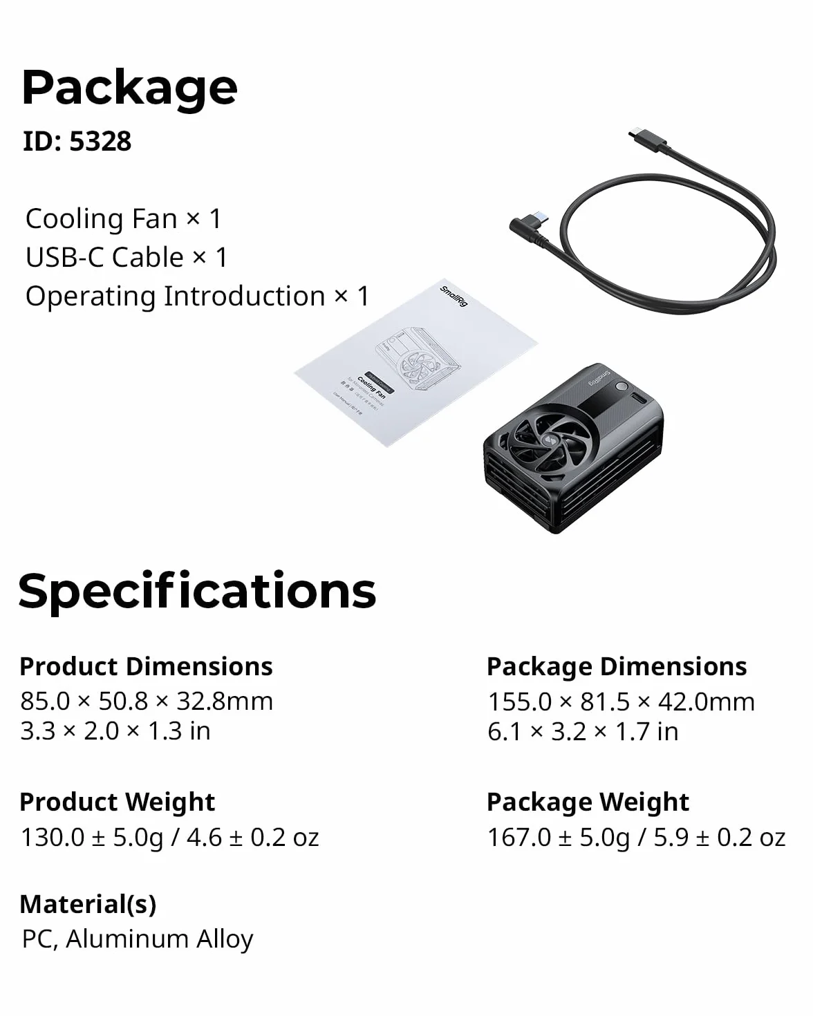 SMALLRIG Sistema di raffreddamento esterno con ventola TEC integrata e batteria, per Sony A7 IV/A7S III/A7C II/A6700/ ZV-E10 / ZV-E10 II/FX3/FX30 per Canon R5/R5 Mark II/R6 Mark III, 5328