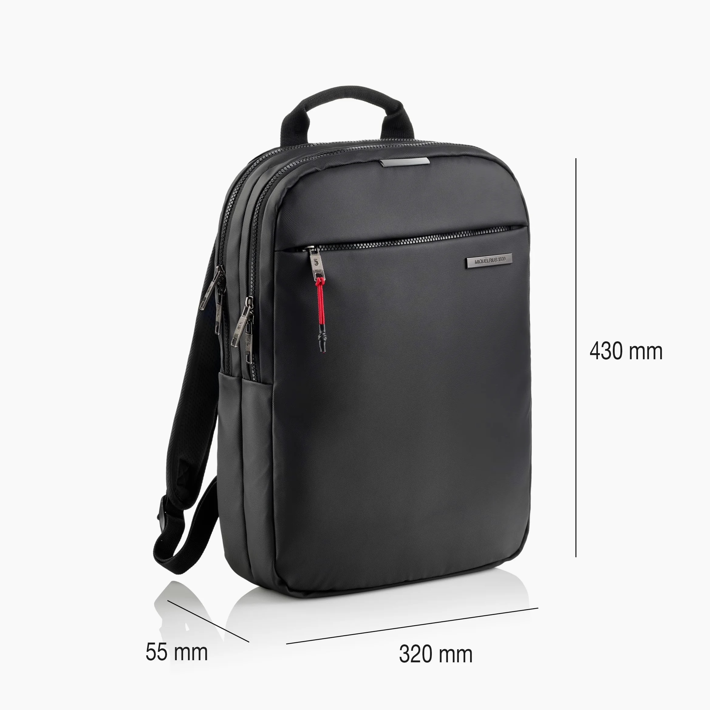 Miquelrius - Zaino per computer da 13 l, tasca antifurto RFID, dettagli riflettenti, chiusura di sicurezza, adattabile trolley, zaino portatile + tablet, idrorepellente