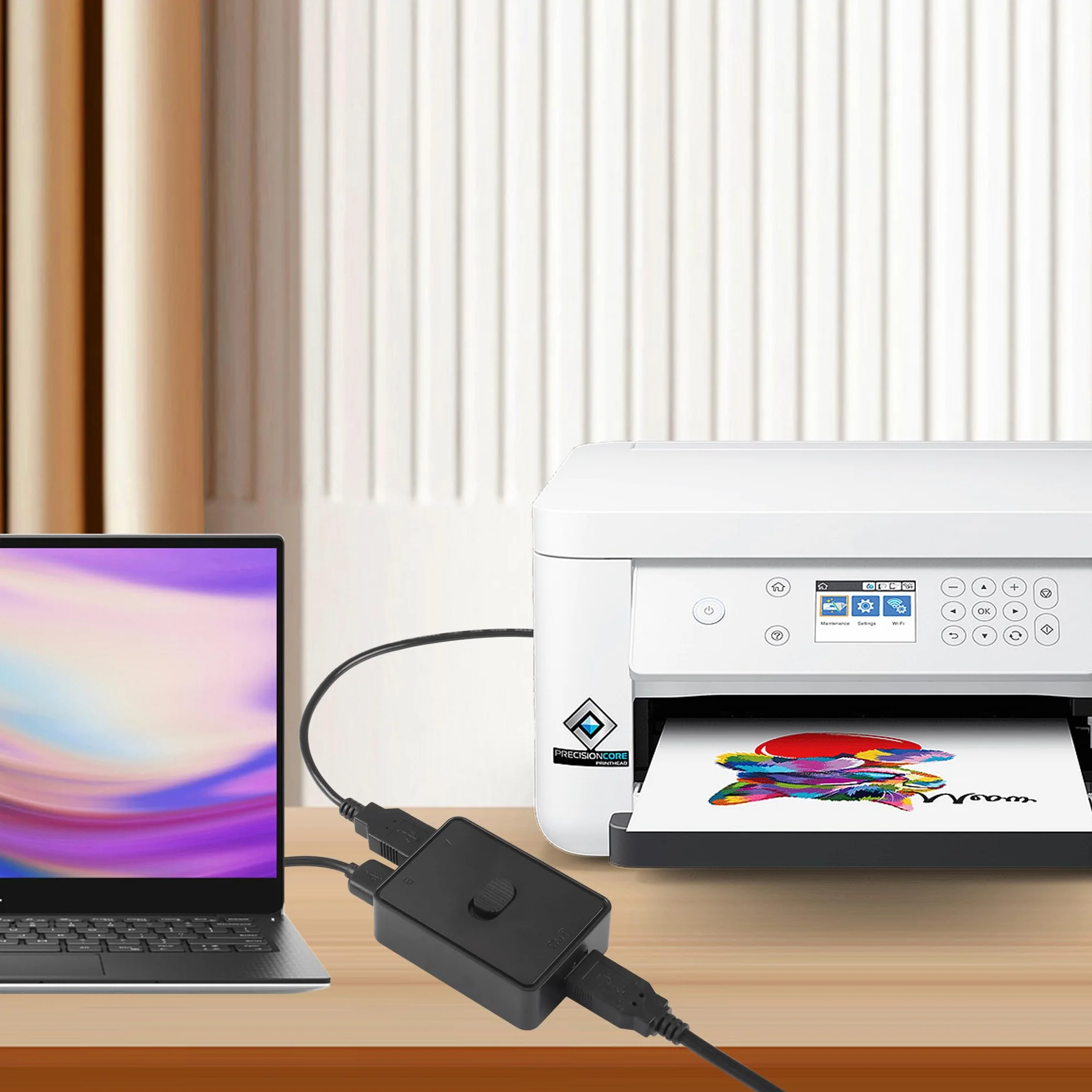 CERRXIAN Interruttore USB 3.0, Adattatore Switch KVM, Condivisione Bidirezionale 2 in 1 Uscita/1 in 2 Uscite, 2 Computer Condividono