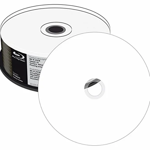 MediaRange Blu-Ray Disc BD-R, 25 GB / 135 min, 6X, Full Printable, 25 Pezzi in Campana