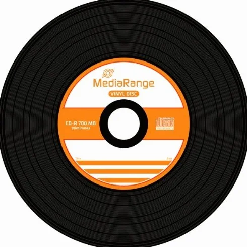 Mediarange CD 80 minuti 52x vuoto dall'aspetto vinile retrò, nero brillante