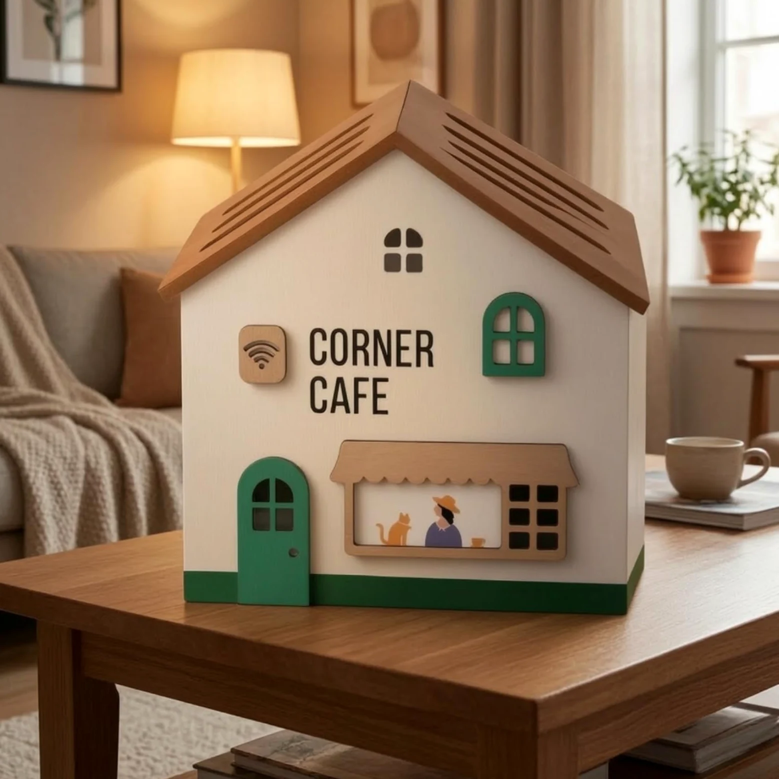 Scatola Organizer per Cavi Resistente | In Legno, Decorativo, Organizzatore per cavo Coperchio