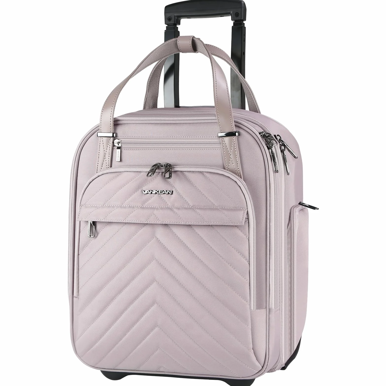VANKEAN Valigia da Notte Leggera Multifunzione Sotto il Sedile 30,5 cm x 18 cm x 40 cm Grigio Rosa