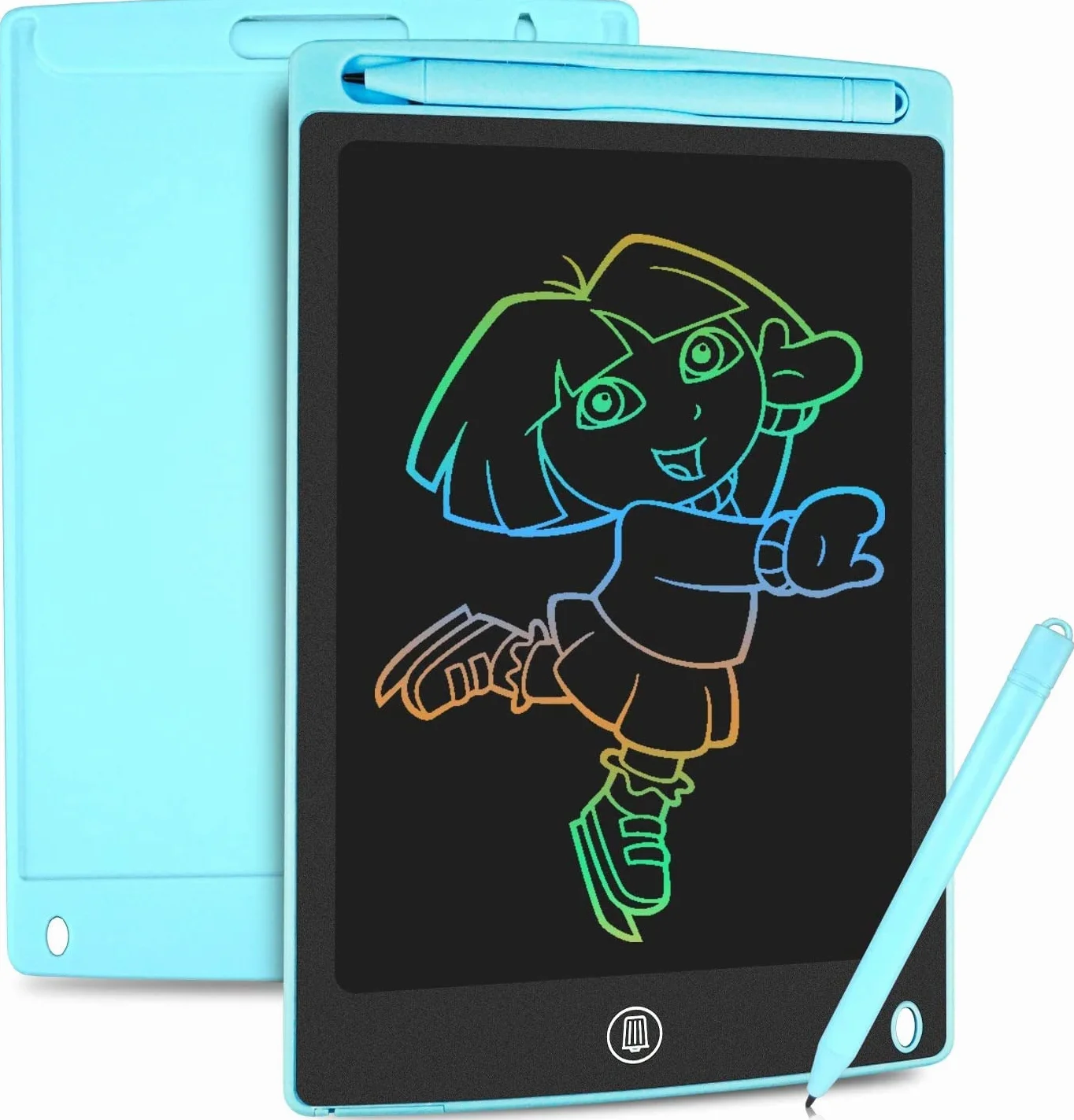 HOMESTEC Tavoletta Grafica LCD 8,5 Pollici Display Colorato, Tavoletta Scrittura Cancellabile con Pulsante Elimina e Blocco, Blu