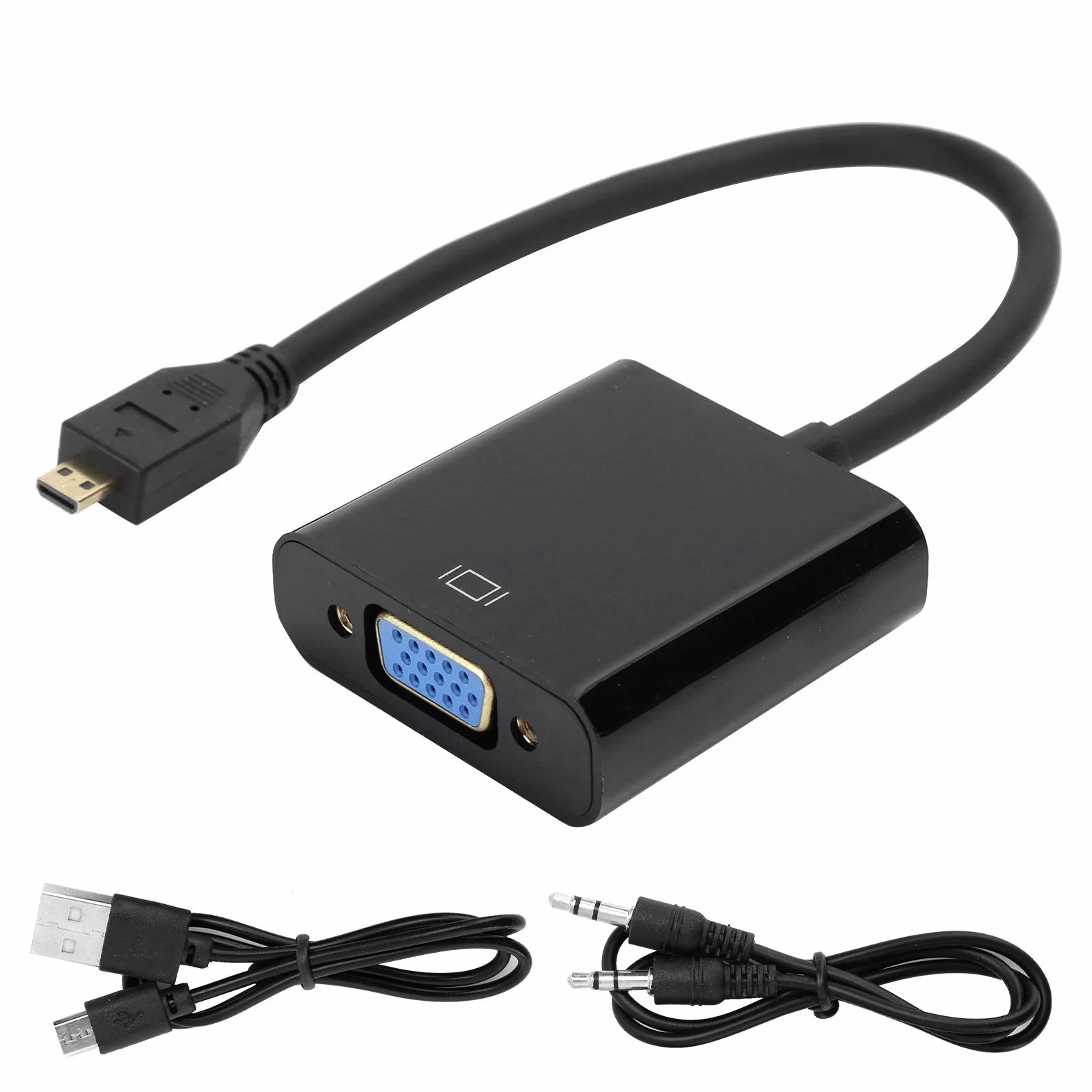 Adattatore convertitore Video da Micro a VGA, Adattatore Video da Micro a VGA, Rame Privo di Ossigeno per Raspberry Pi 4 Convertitore Vga Esclusivo Raspberry Pi 4B(Micro HDMI to VGA)