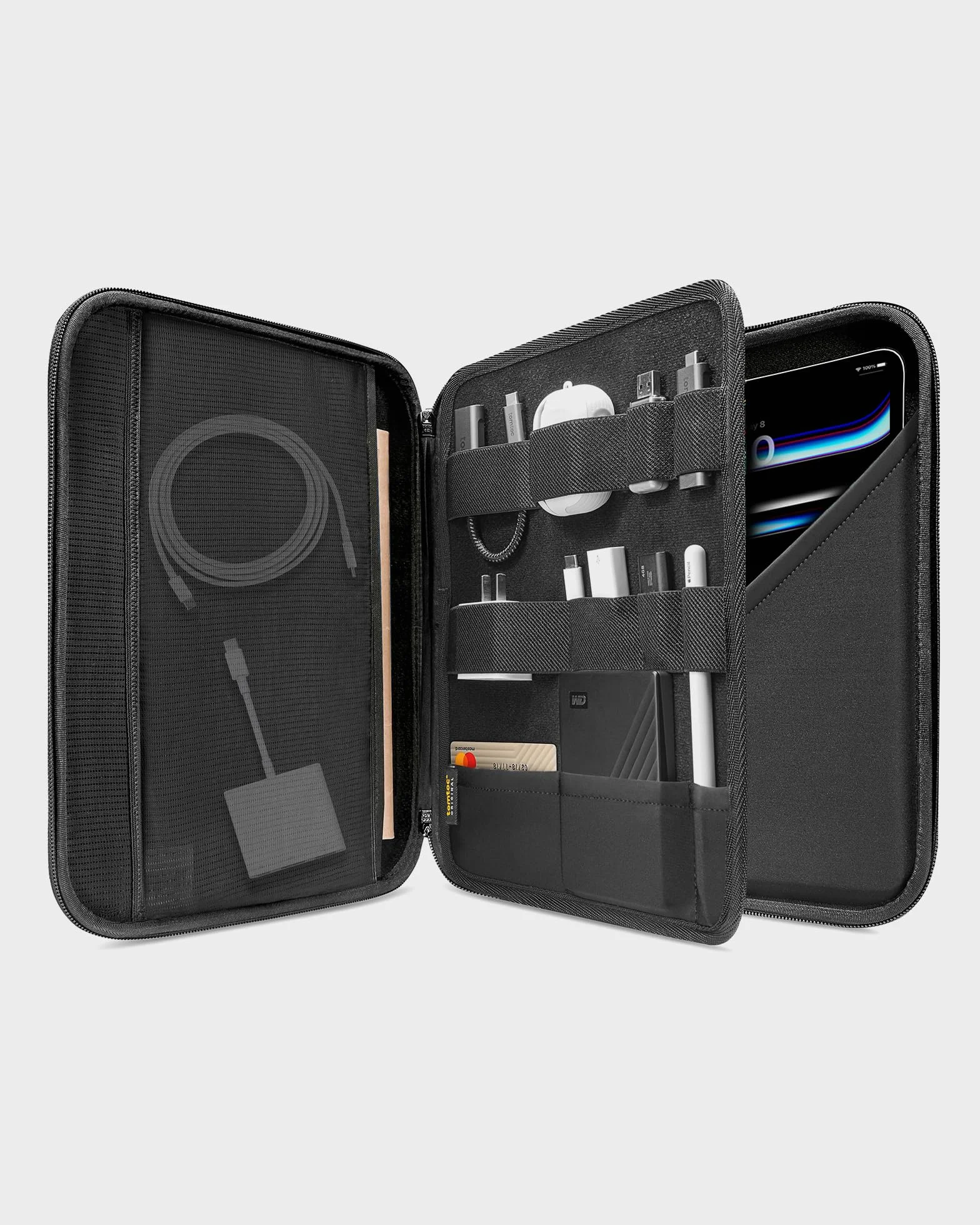 tomtoc Custodia per 13 Pollici Tablet per iPad Air M4/M3/M2 2026-2024 & iPad Pro 13" M5/M4, iPad Pro 12,9", Custodia Rigida EVA per Magic Keyboard/Smart Keyboard/Adattatore/Cavo/Hub USB/Apple Pencil