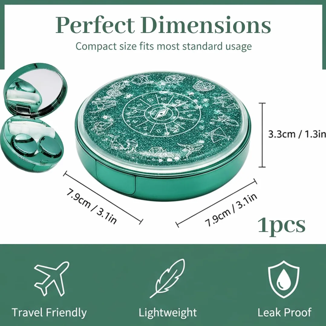 Porta Lenti a Contatto Custodia Igienica Portatile Set da Viaggio con Specchio